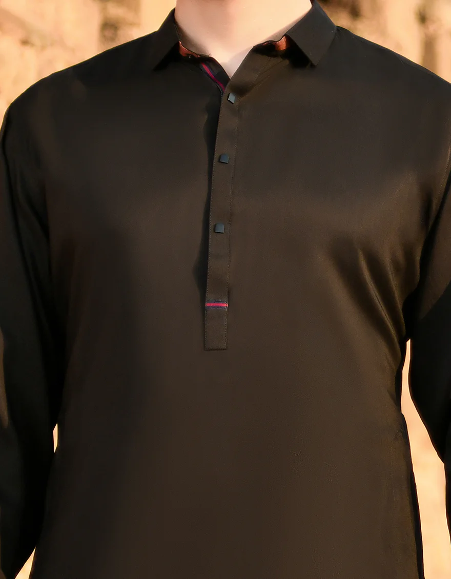 BLACK BLENDED KURTA TROUSERS | JJKP-US-45084/A23/JJ8496-CL - Image 2