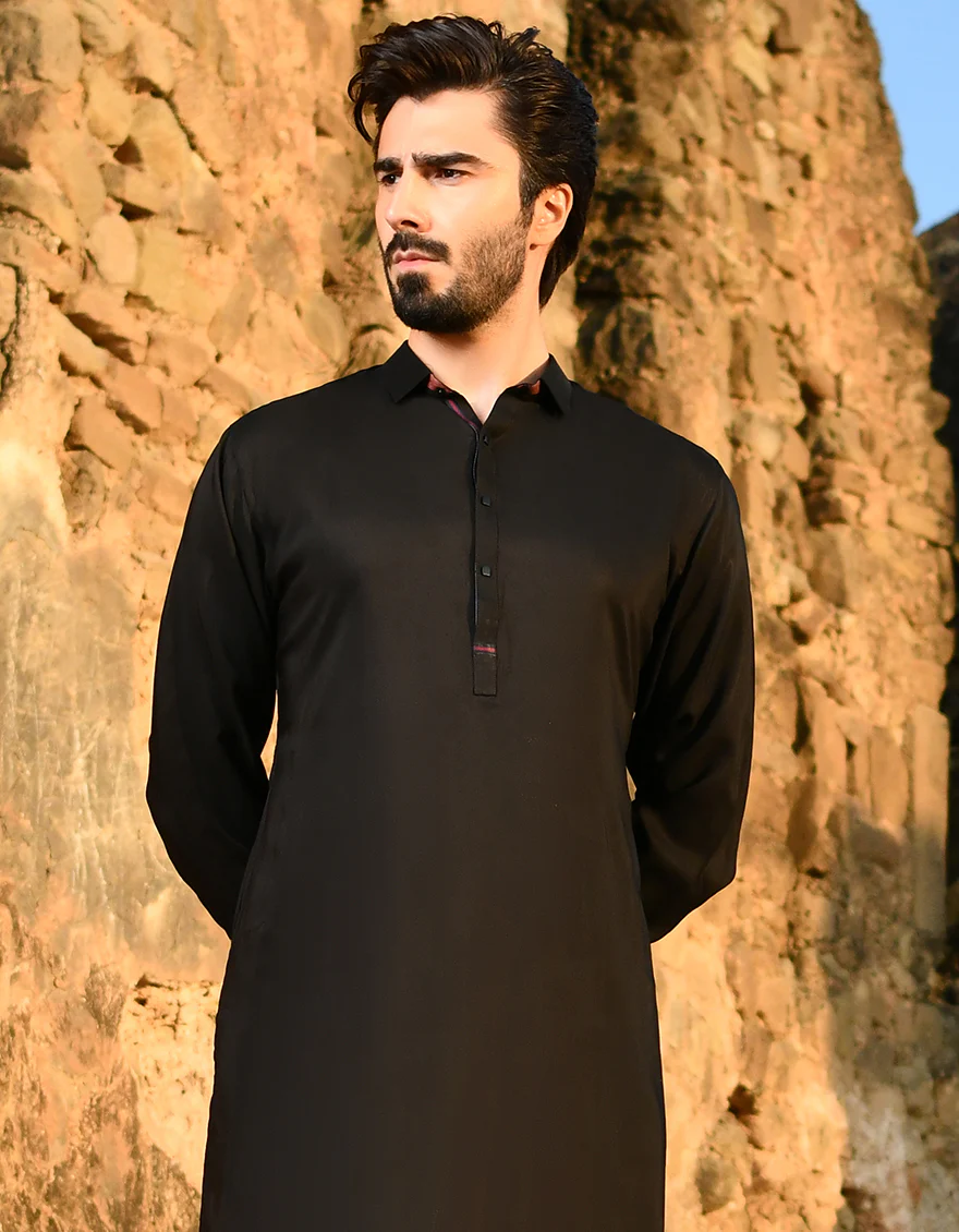 BLACK BLENDED KURTA TROUSERS | JJKP-US-45084/A23/JJ8496-CL - Image 4