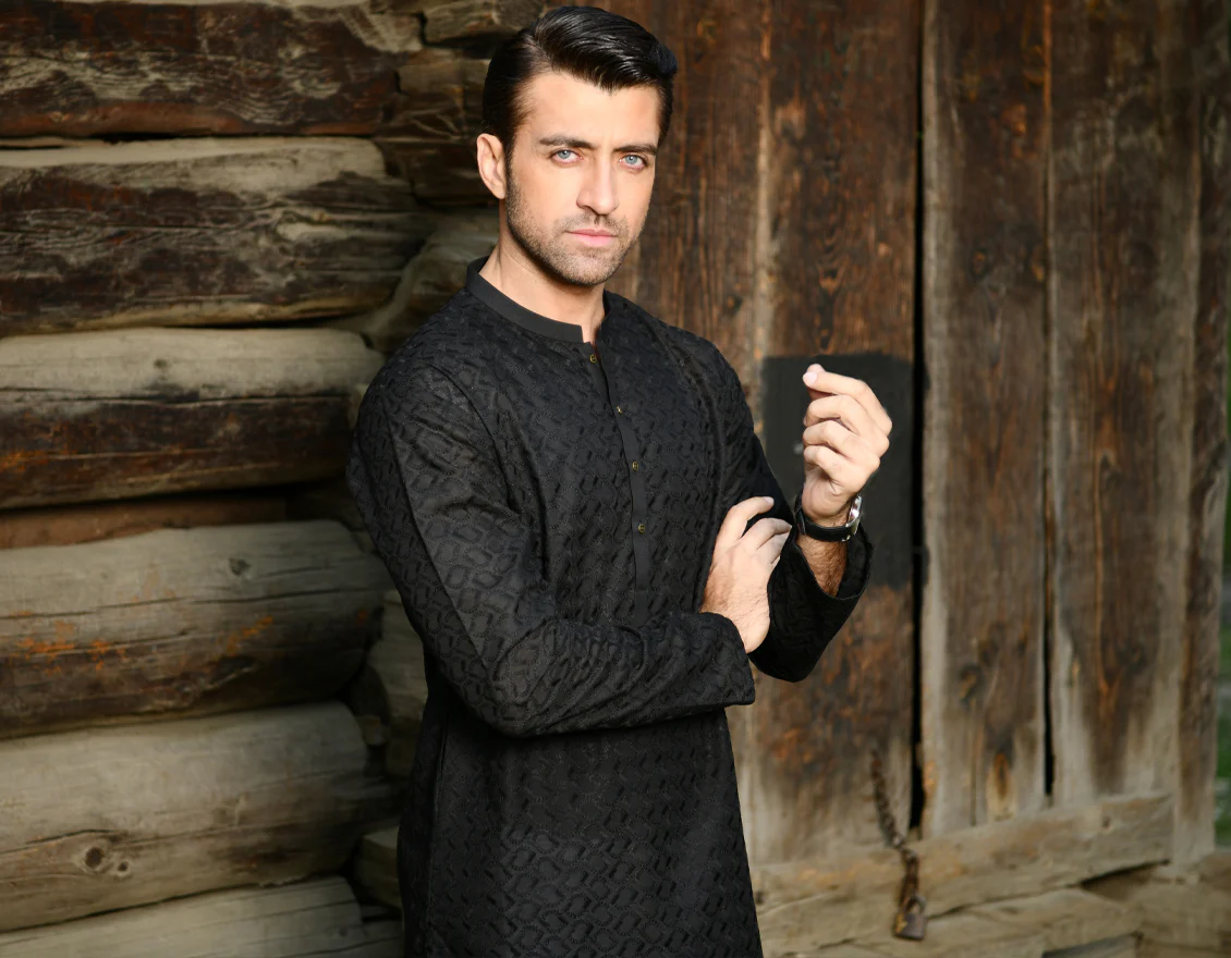 BLACK BLENDED KURTA TROUSERS | JJKP-US-45090/A22/JJ8426-CL - Image 4