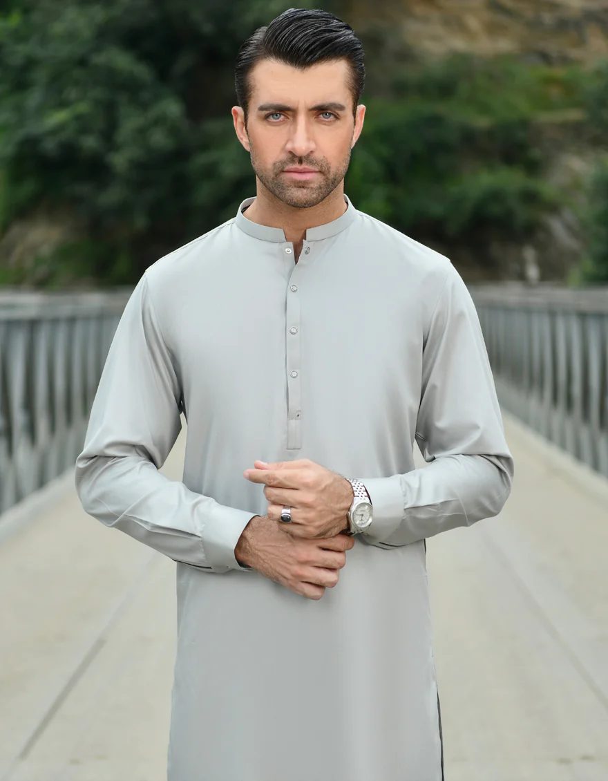 SKY BLUE BLENDED KURTA TROUSERS | JJKP-US-45103/A22/JJ8698-CL - Image 3