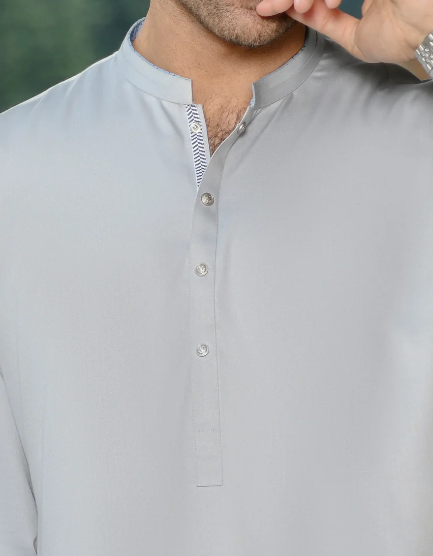 GREY BLENDED KURTA TROUSERS | JJKP-US-45107/A22/JJ8698-CL - Image 2