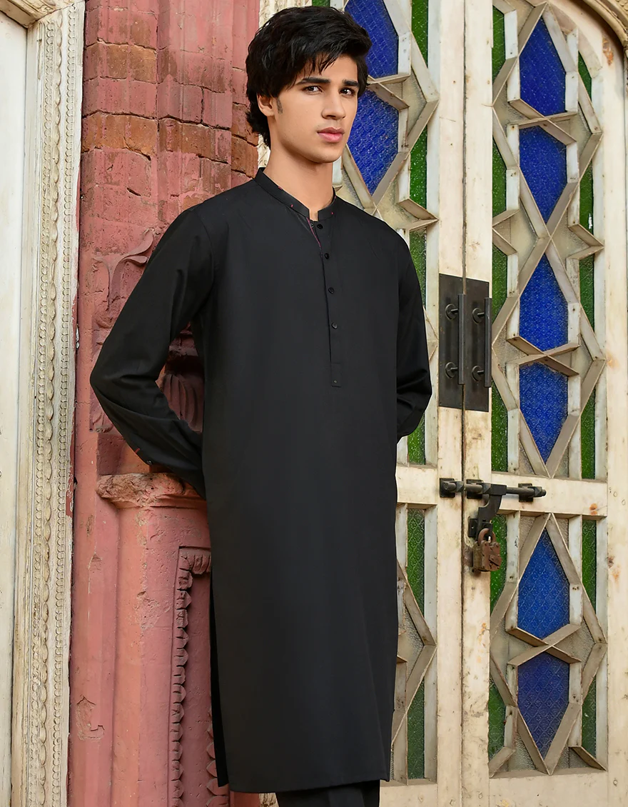 BLACK VISCOSE KURTA TROUSERS | JJKP-US-45112/A23/JJ8786-CL - Image 4