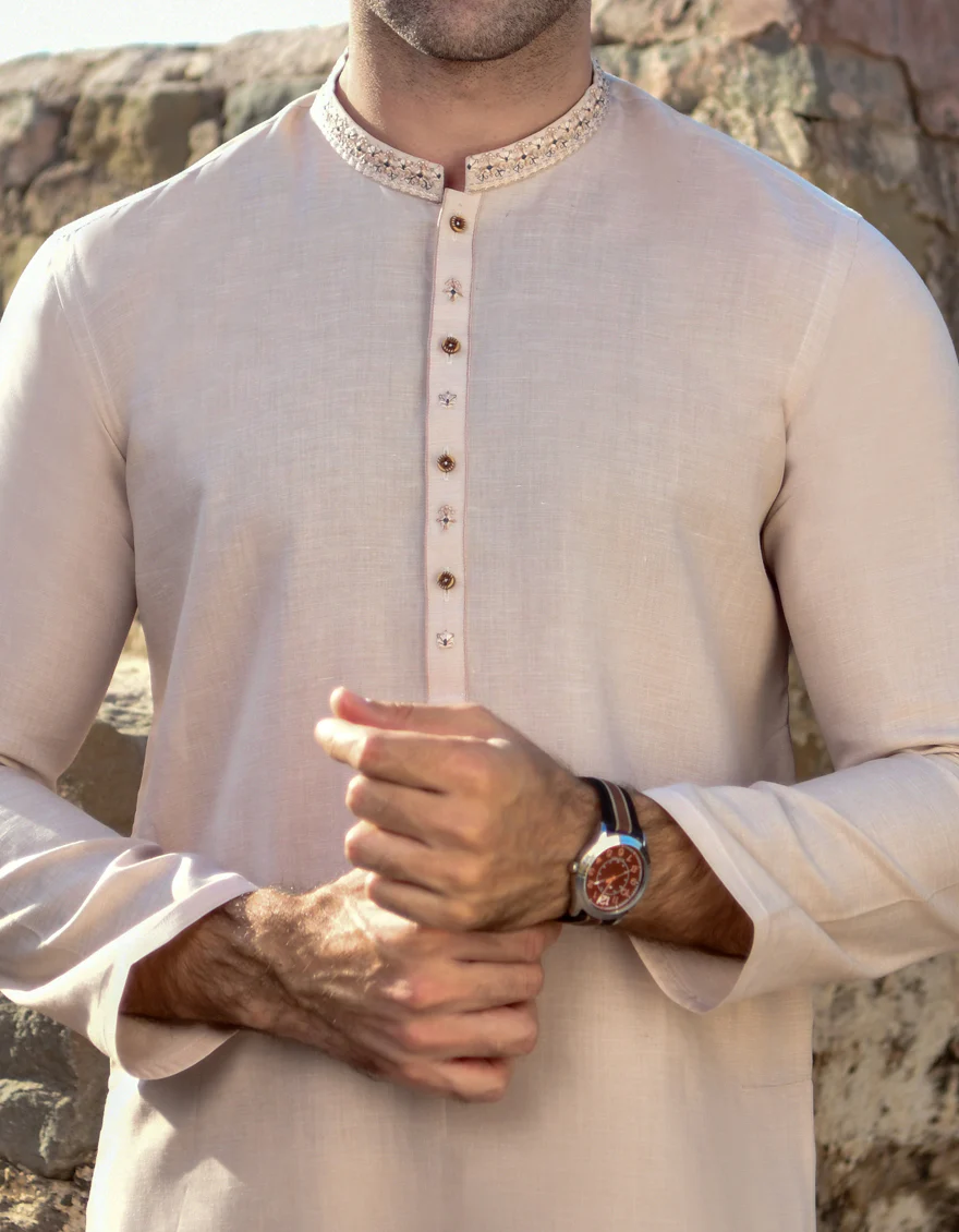 PEACH BLENDED KURTA TROUSERS | JJKP-US-45125/A23/JJ8787-SF - Image 2