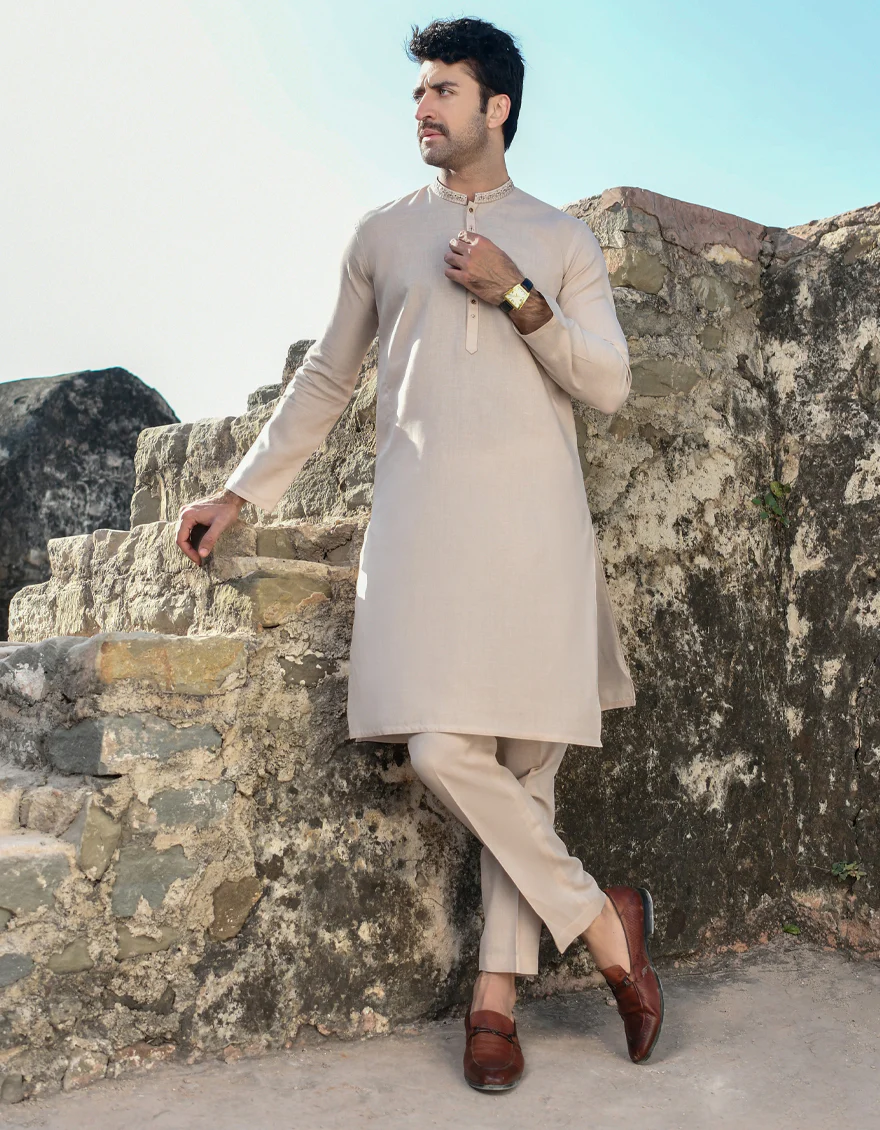 PEACH BLENDED KURTA TROUSERS | JJKP-US-45125/A23/JJ8787-SF - Image 4