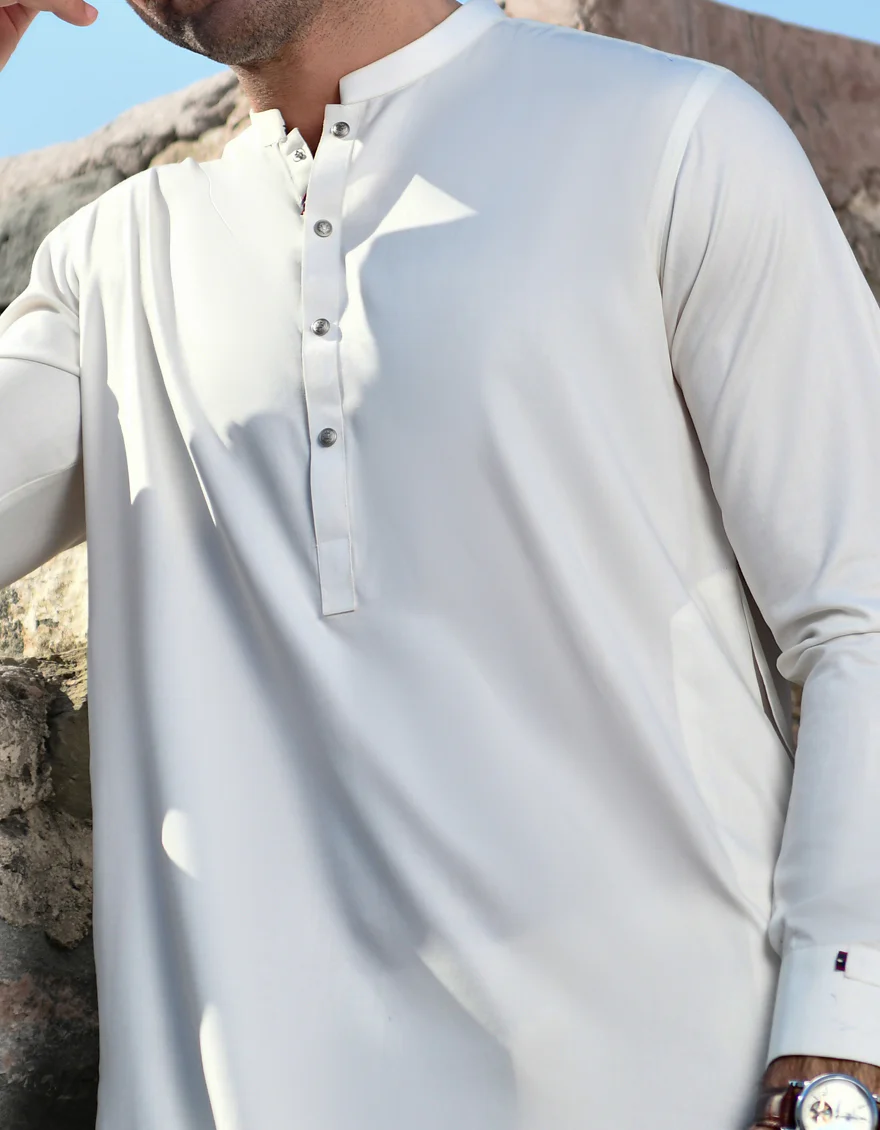 OFF WHITE BLENDED KURTA TROUSERS | JJKP-US-45153/A23/JJ8821-PN - Image 2