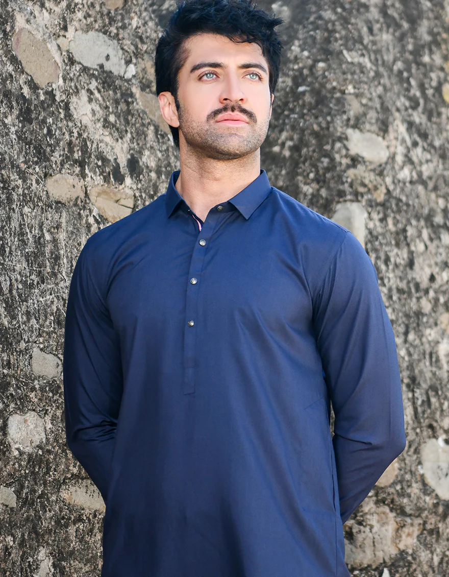 BLUE BLENDED KURTA TROUSERS | JJKP-US-45160/A23/JJ8868-PN - Image 2