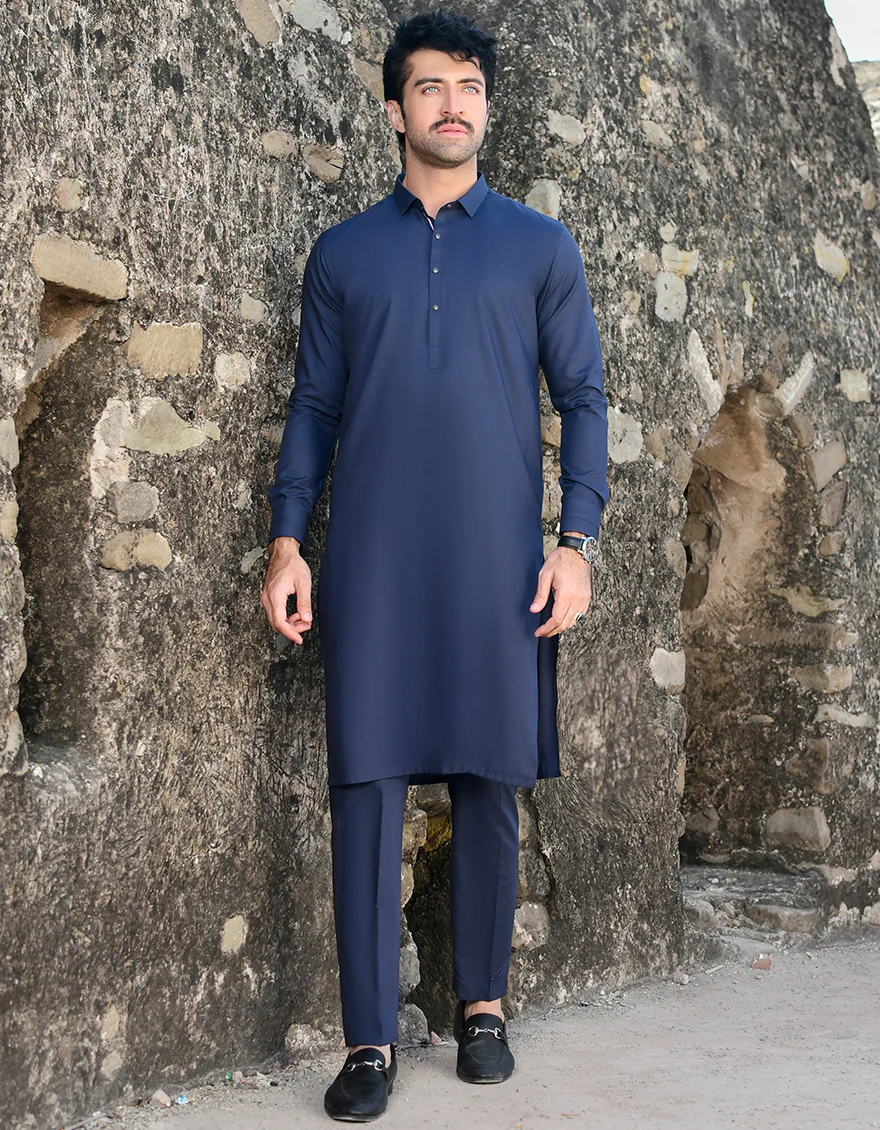 BLUE BLENDED KURTA TROUSERS | JJKP-US-45160/A23/JJ8868-PN - Image 3