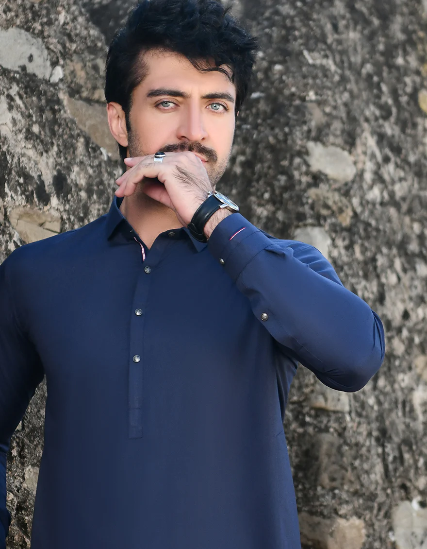 BLUE BLENDED KURTA TROUSERS | JJKP-US-45160/A23/JJ8868-PN - Image 4