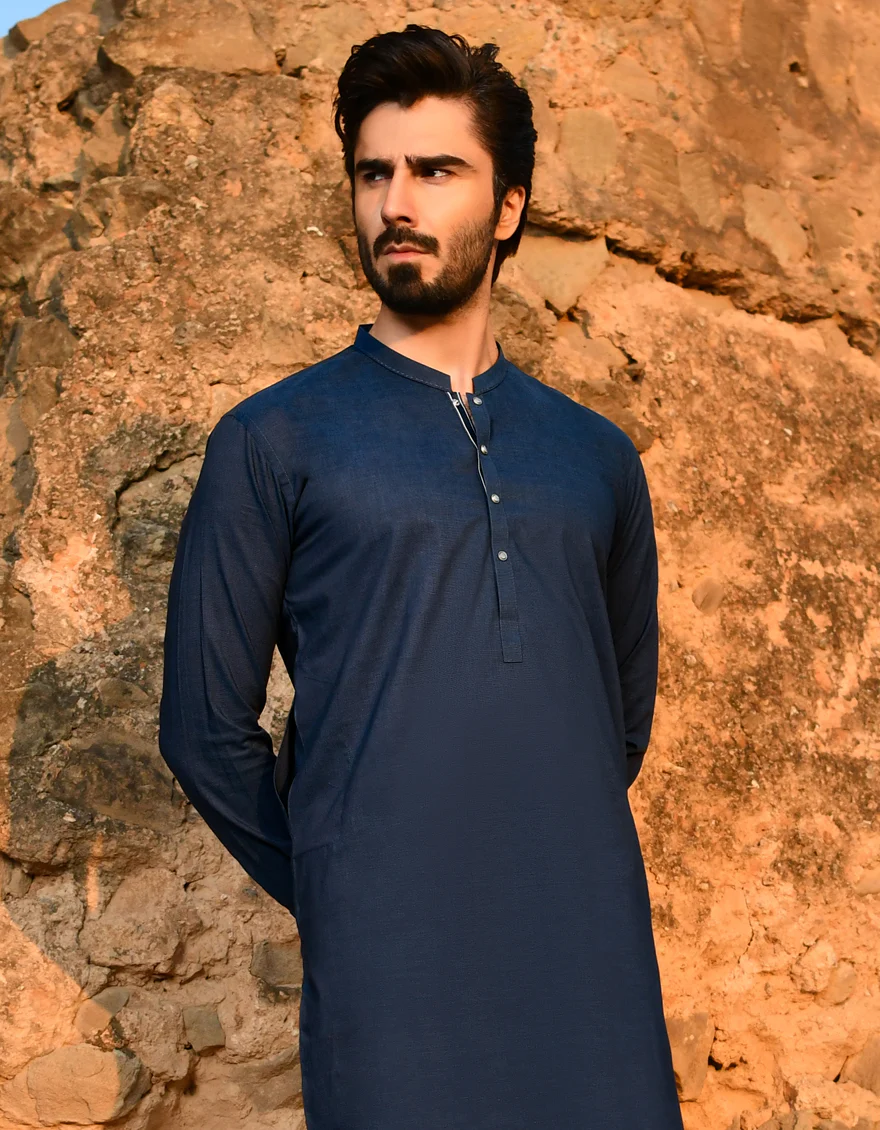 PRUSSIAN BLUE COTTON KURTA TROUSERS | JJKP-US-45165/A23/JJ8795-CL - Image 3