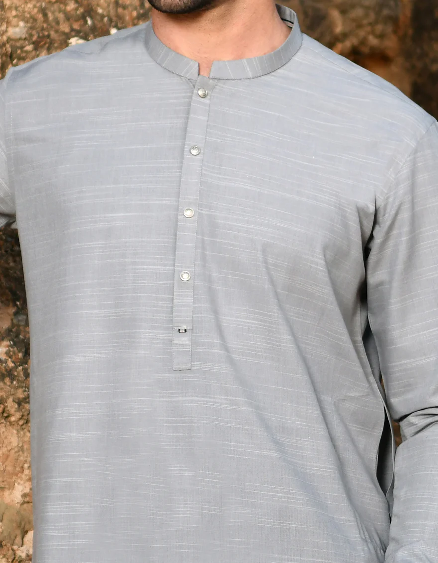GREY BLENDED KURTA TROUSERS | JJKP-US-45201/A23/JJ8820-CL - Image 2