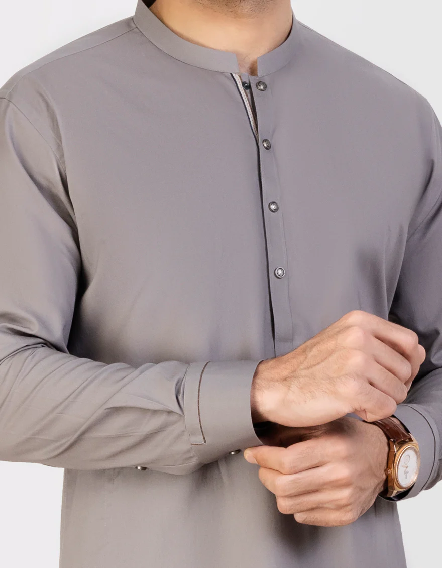 GREY COTTON KURTA TROUSERS | JJKP-US-45204/A23/JJ7420-CL - Image 2