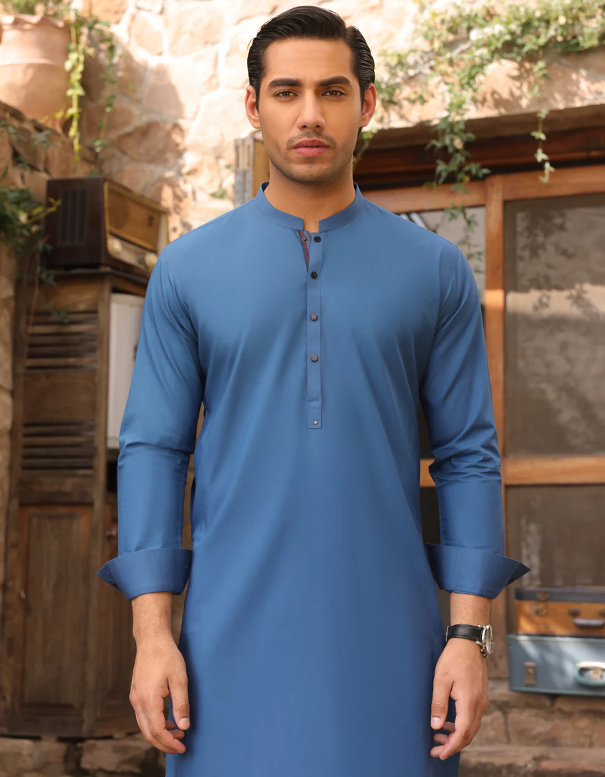 BLUE COTTON KURTA TROUSERS | JJKP-US-45206/A23/JJ7420-CL - Image 3