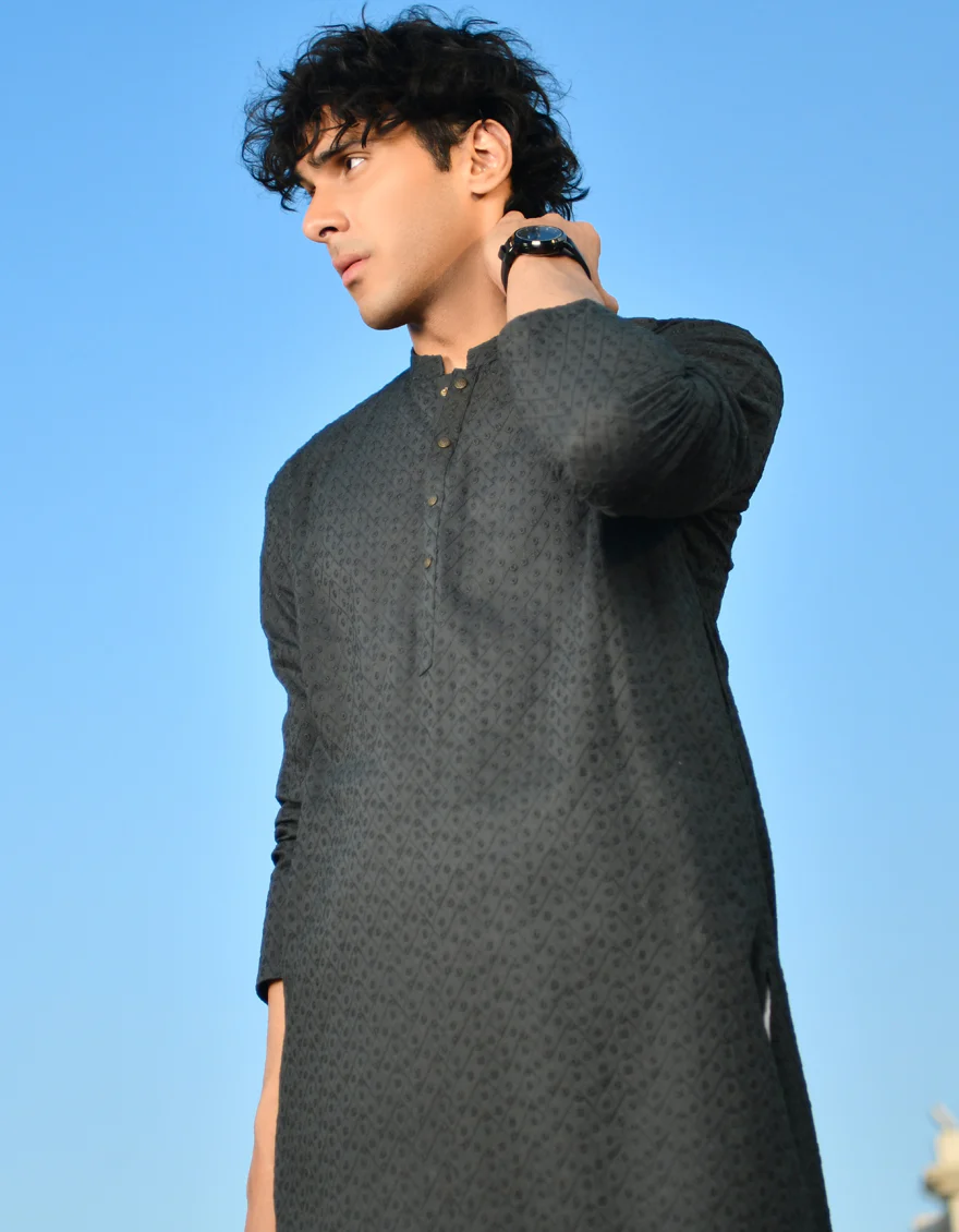 GREEN COTTON KURTA TROUSERS | JJKP-US-45213/A23/JJ1099-CL - Image 5