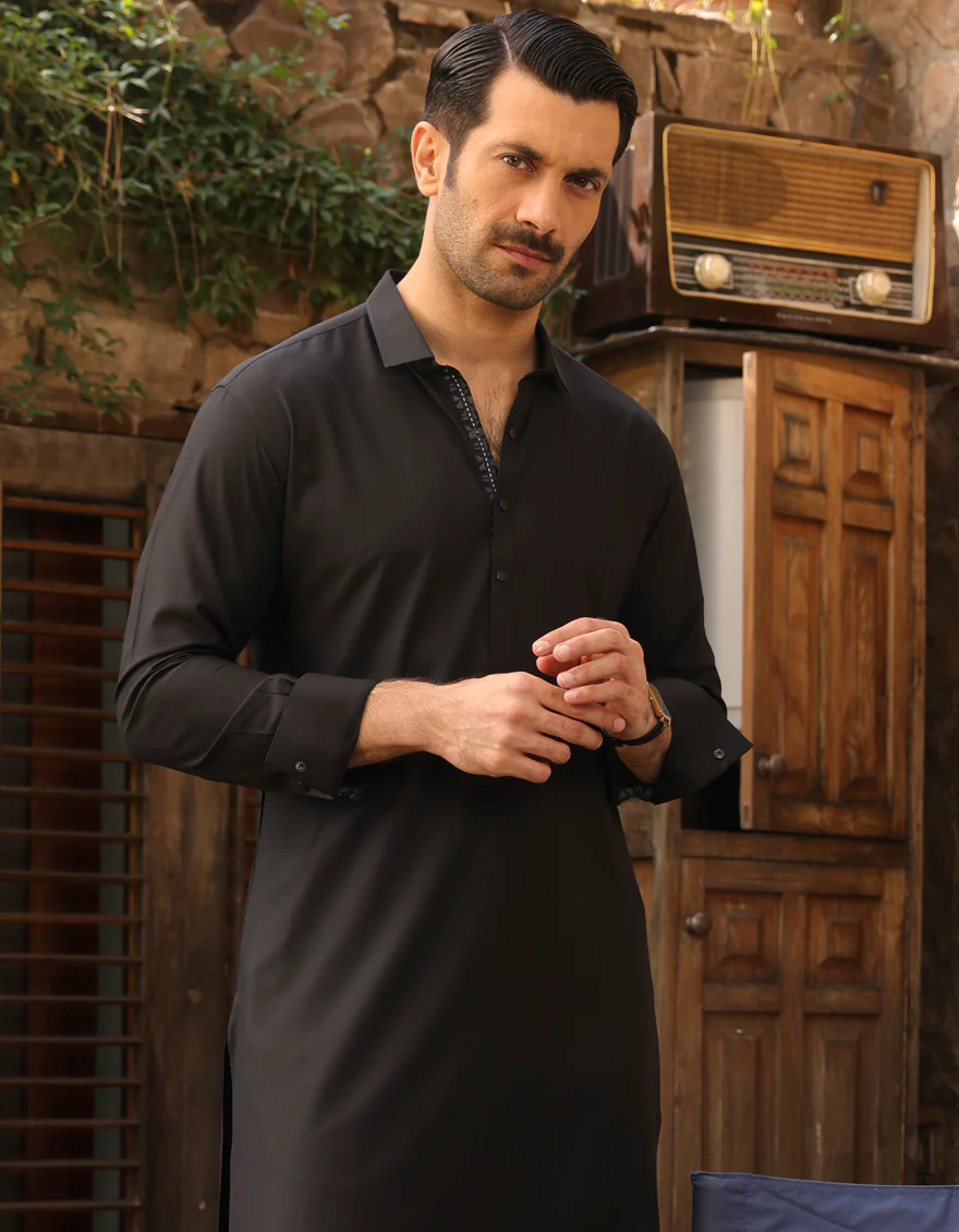 BLACK BLENDED KURTA TROUSERS | JJKP-US-45231/A23/JJ8835-CL - Image 4