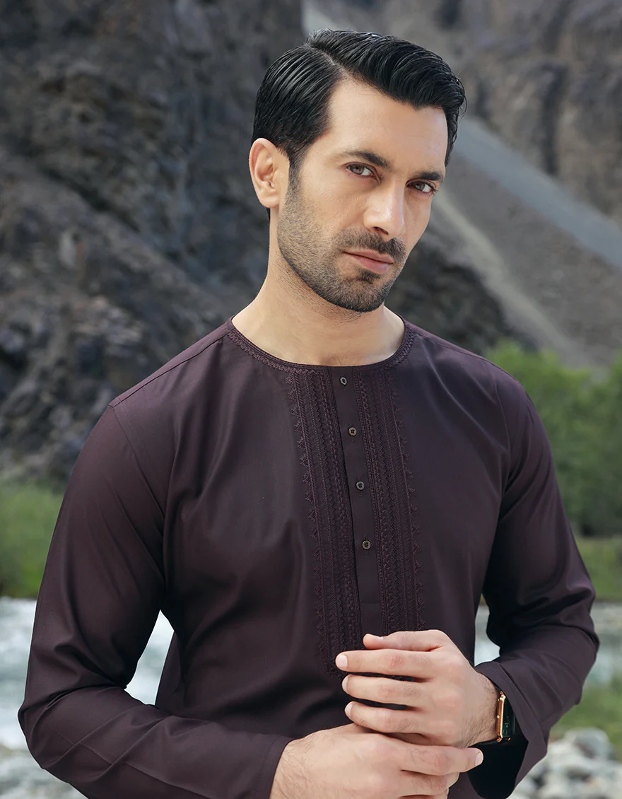 BROWN BLENDED KURTA TROUSERS | JJKP-US-45234/A23/JJ8836-SF - Image 2