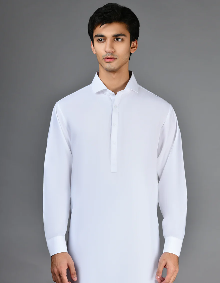 WHITE BLENDED KAMEEZ SHALWAR | JJKS-A-30727-R21-AP/S24/JJ9412-PN - Image 3