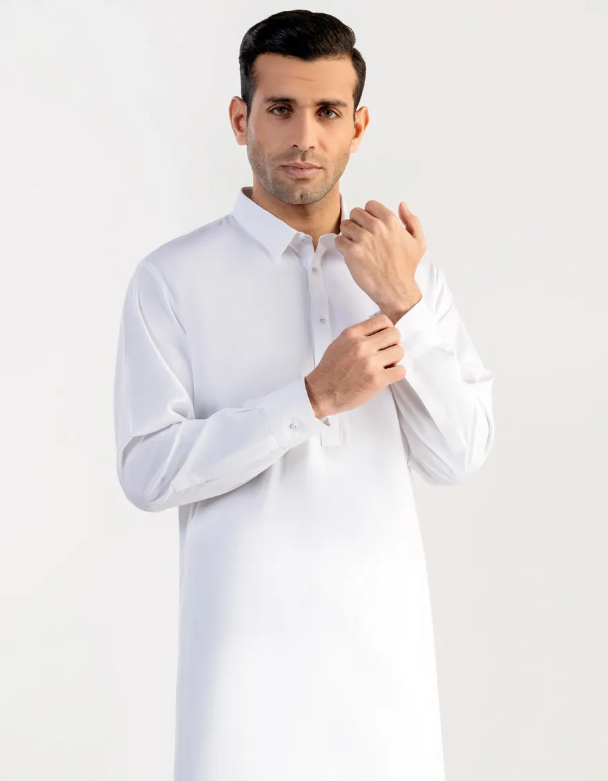 WHITE BLENDED KAMEEZ SHALWAR | JJKS-A-30727-R29-AP/S25/JJ10251-PN - Image 2