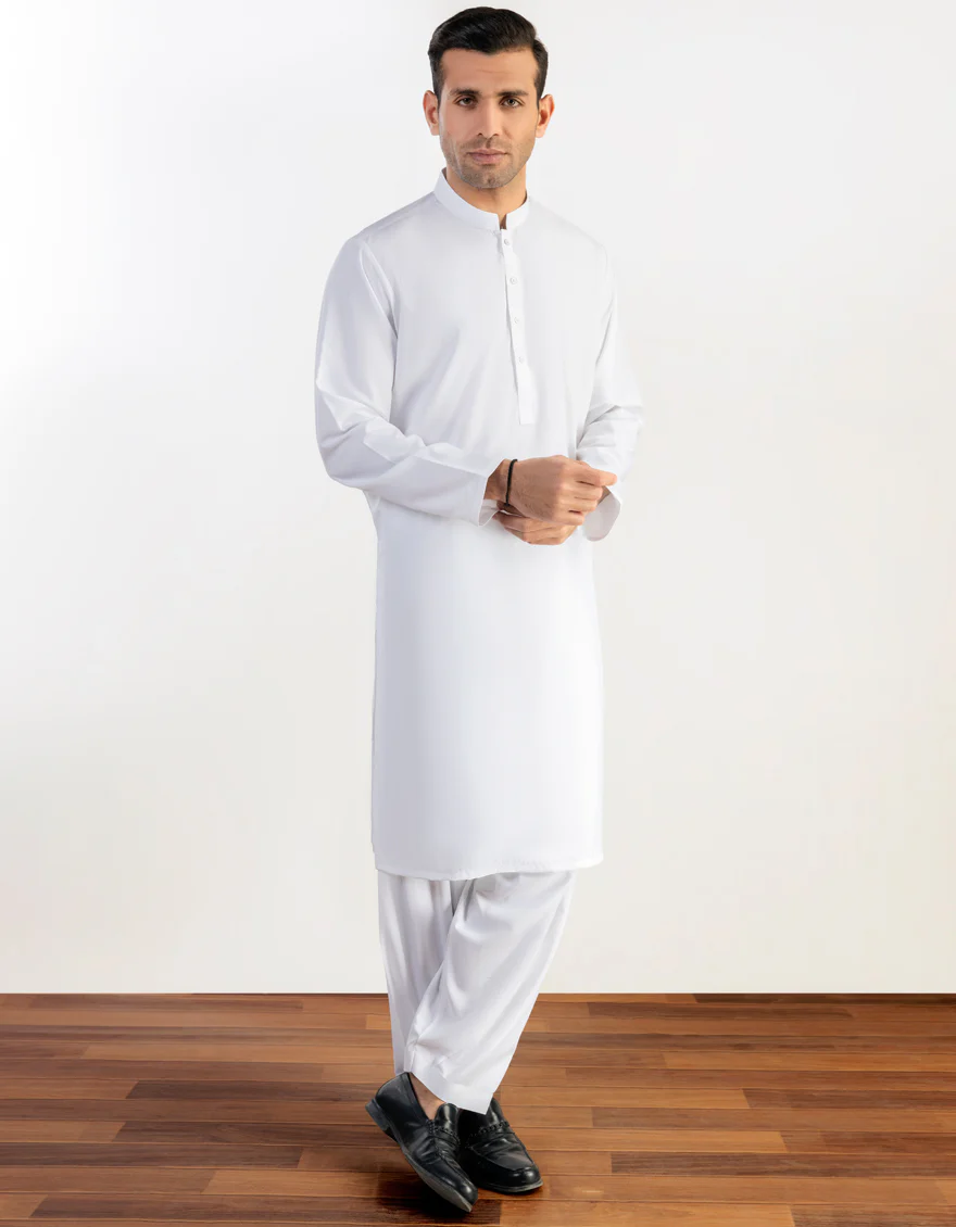 WHITE BLENDED KAMEEZ SHALWAR | JJKS-A-30728-R19-AP/S24/JJ9251-PN