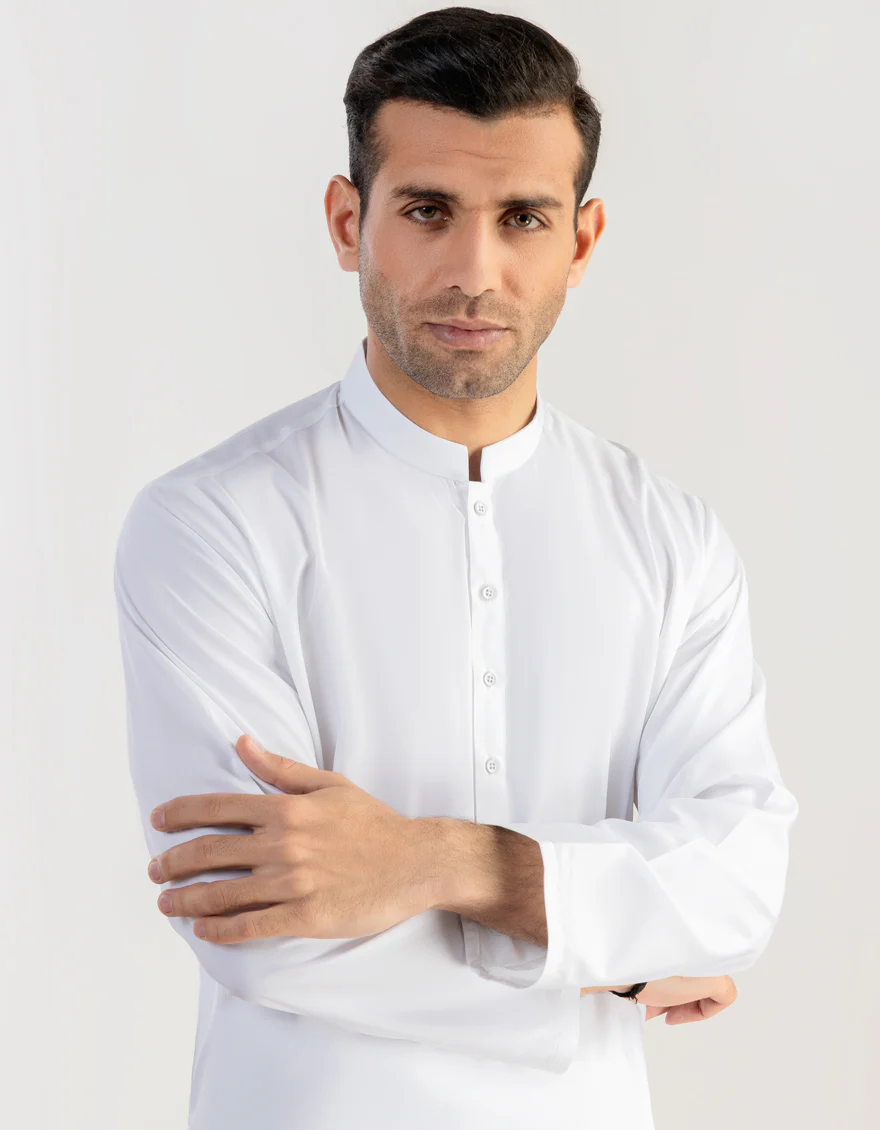 WHITE BLENDED KAMEEZ SHALWAR | JJKS-A-30728-R19-AP/S24/JJ9251-PN - Image 2