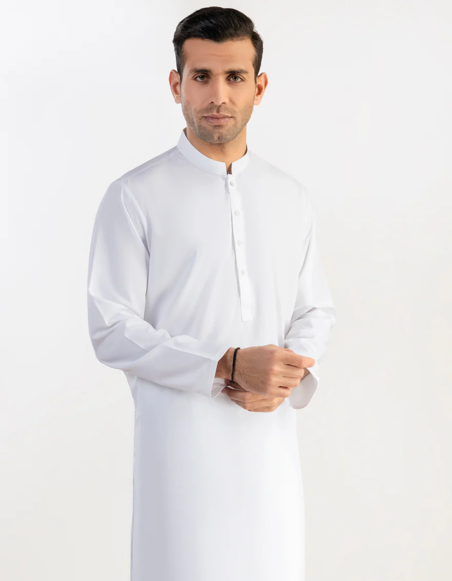 WHITE BLENDED KAMEEZ SHALWAR | JJKS-A-30728-R19-AP/S24/JJ9251-PN - Image 3