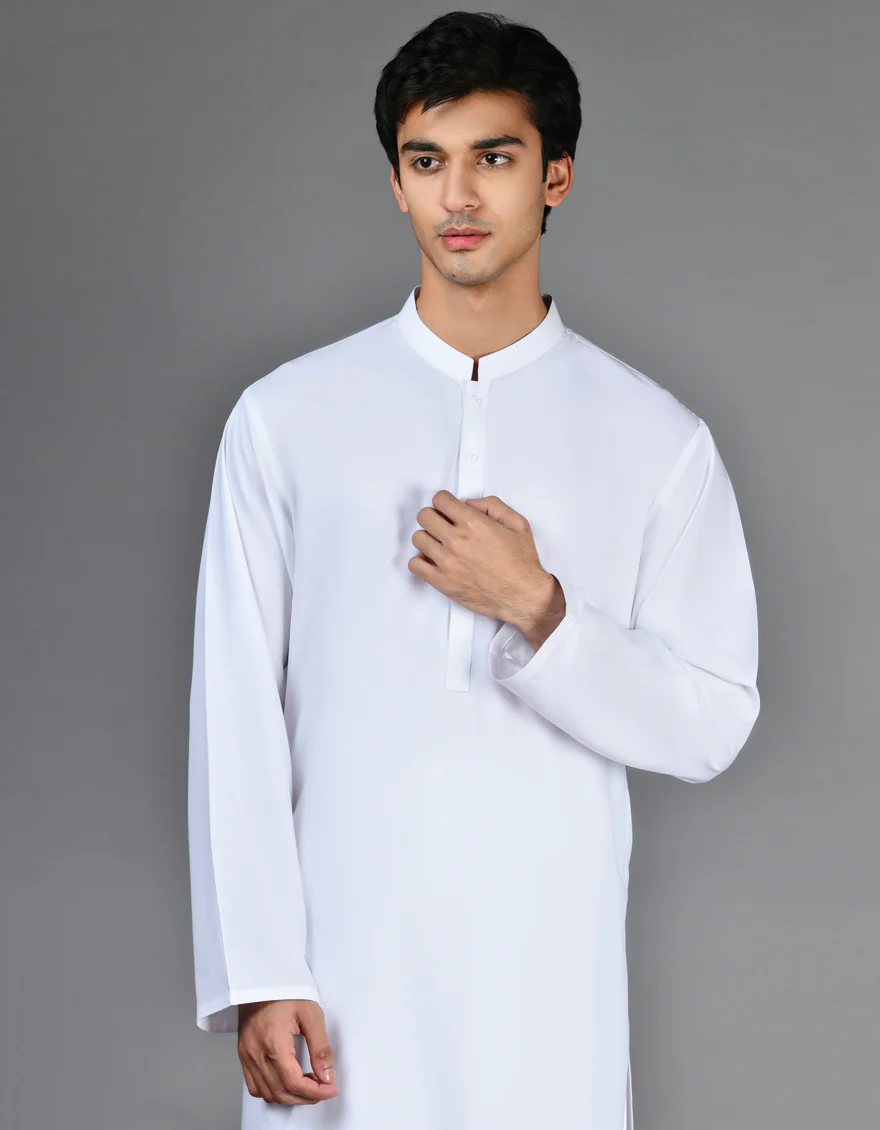 WHITE BLENDED KAMEEZ SHALWAR | JJKS-A-30728-R22-AP/S24/JJ9251-PN - Image 2