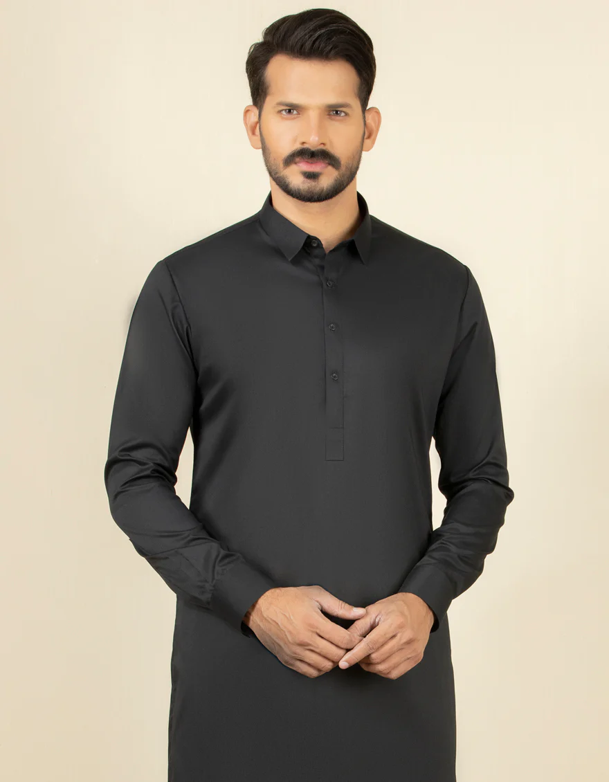 BLACK BLENDED KAMEEZ SHALWAR | JJKS-A-30729-R29-AP/S23/JJ8733-PN - Image 3