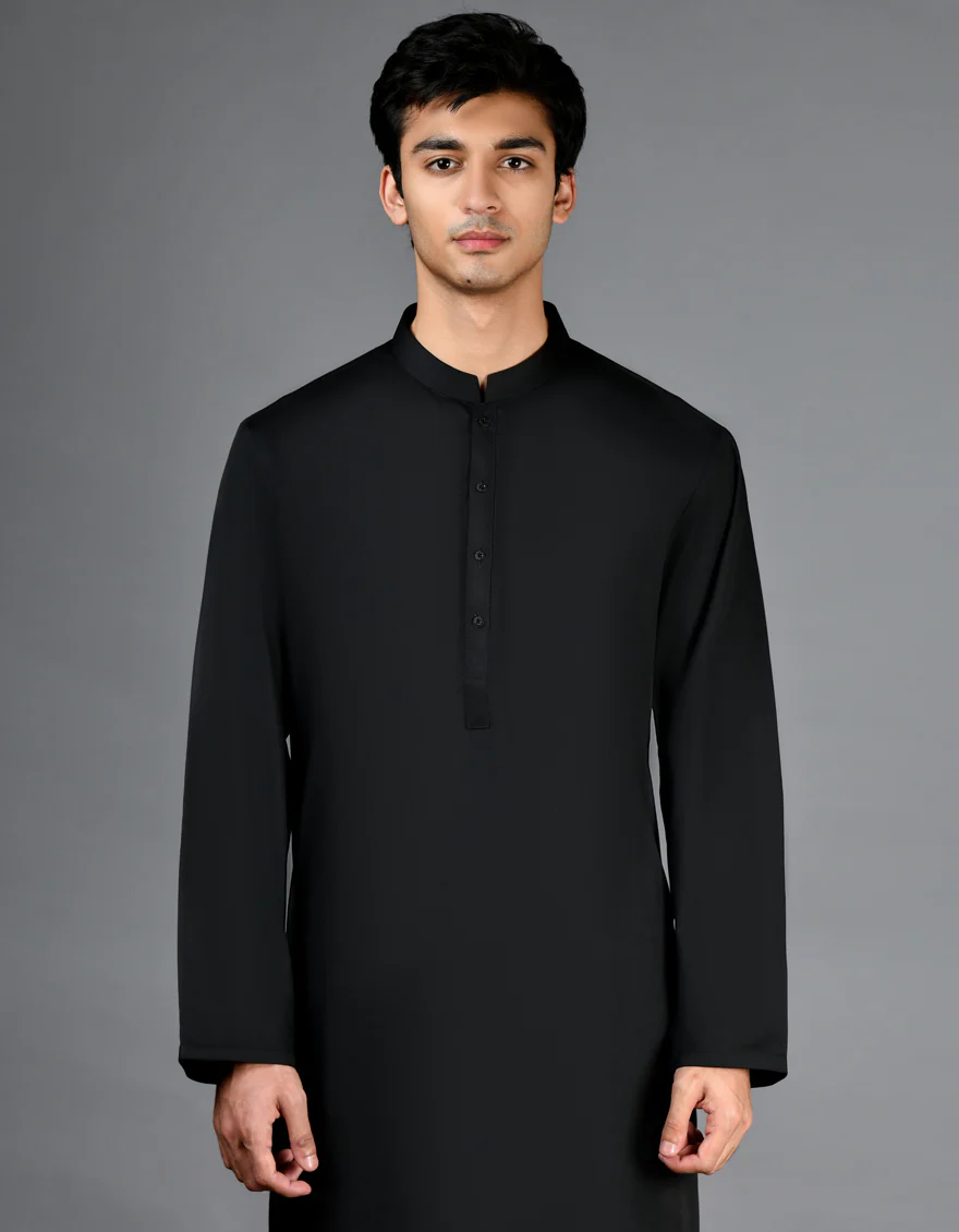BLACK BLENDED KAMEEZ SHALWAR | JJKS-A-30778-R40-AP/ - Image 2