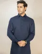 NAVY BLUE BLENDED KAMEEZ SHALWAR | JJKS-A-30779-R40-AP/S25/JJ9772-PN - Image 2