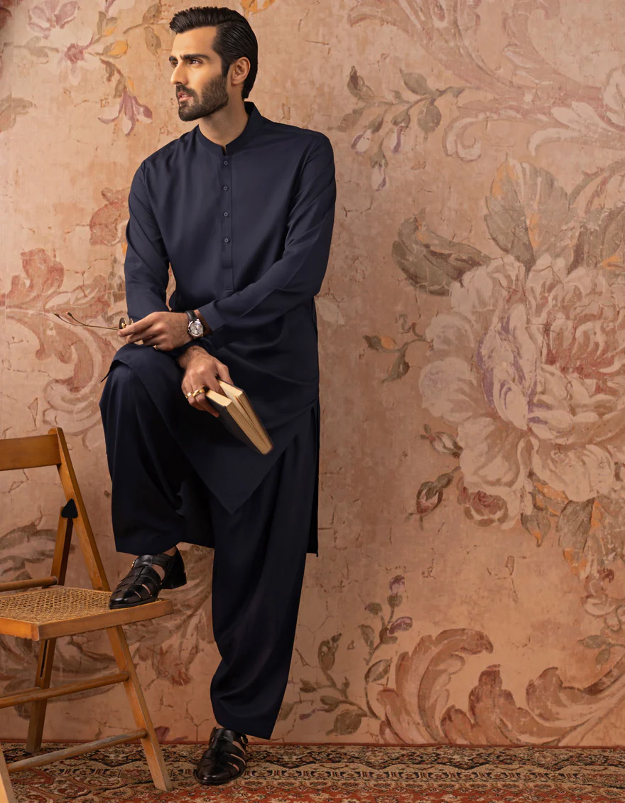 BLUE BLENDED KAMEEZ SHALWAR | JJKS-A-30780-R29-AP/ - Image 2