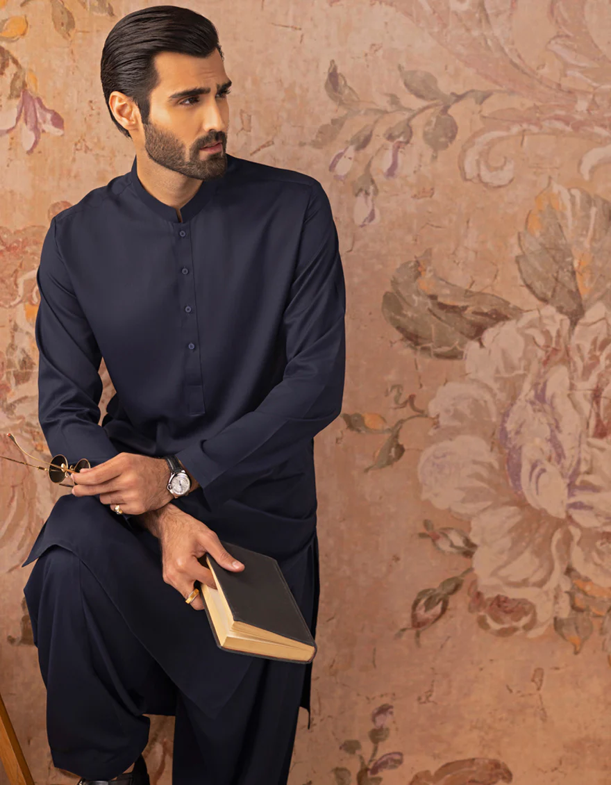 BLUE BLENDED KAMEEZ SHALWAR | JJKS-A-30780-R29-AP/ - Image 5