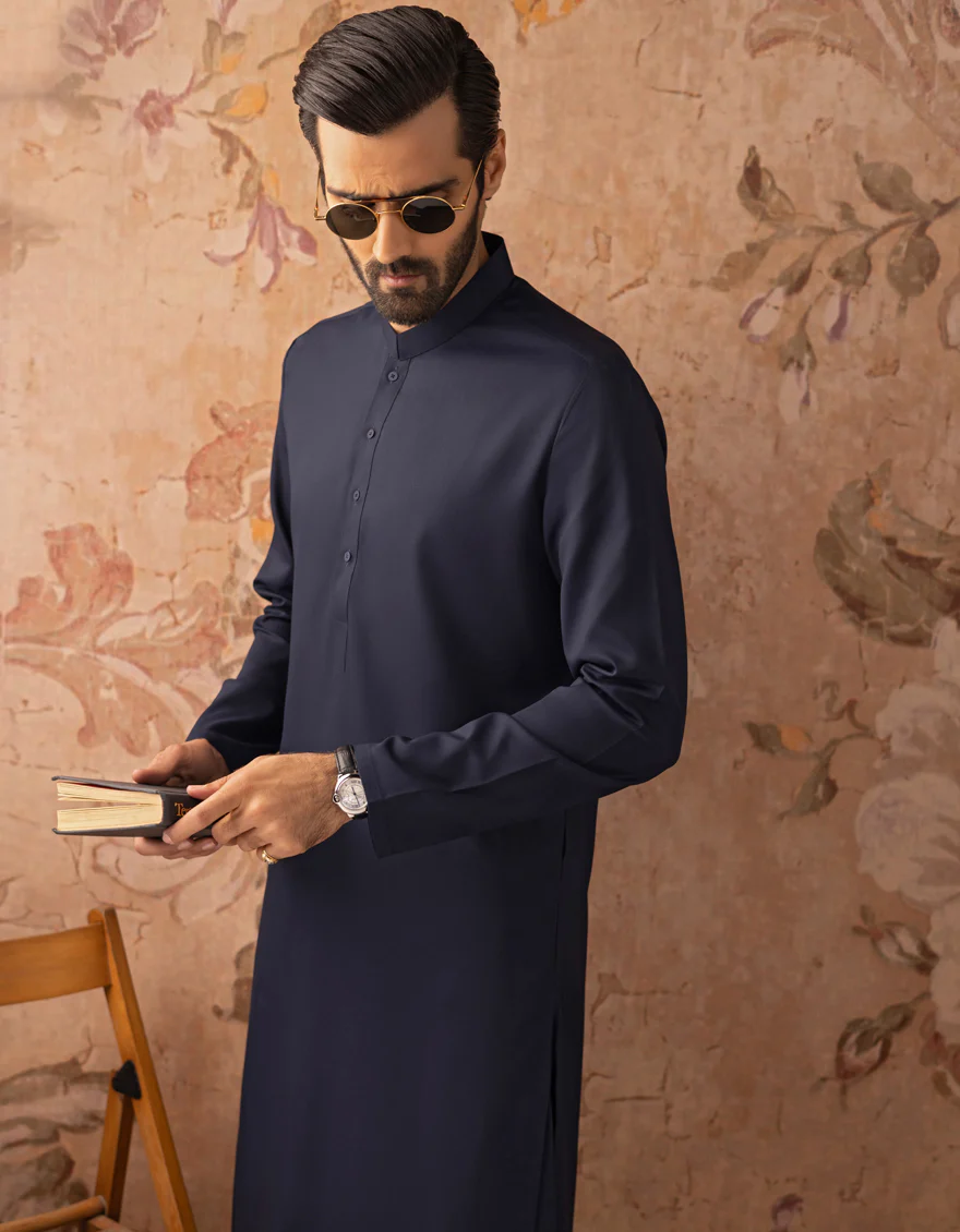 BLUE BLENDED KAMEEZ SHALWAR | JJKS-A-30780-R30-AP/ - Image 3