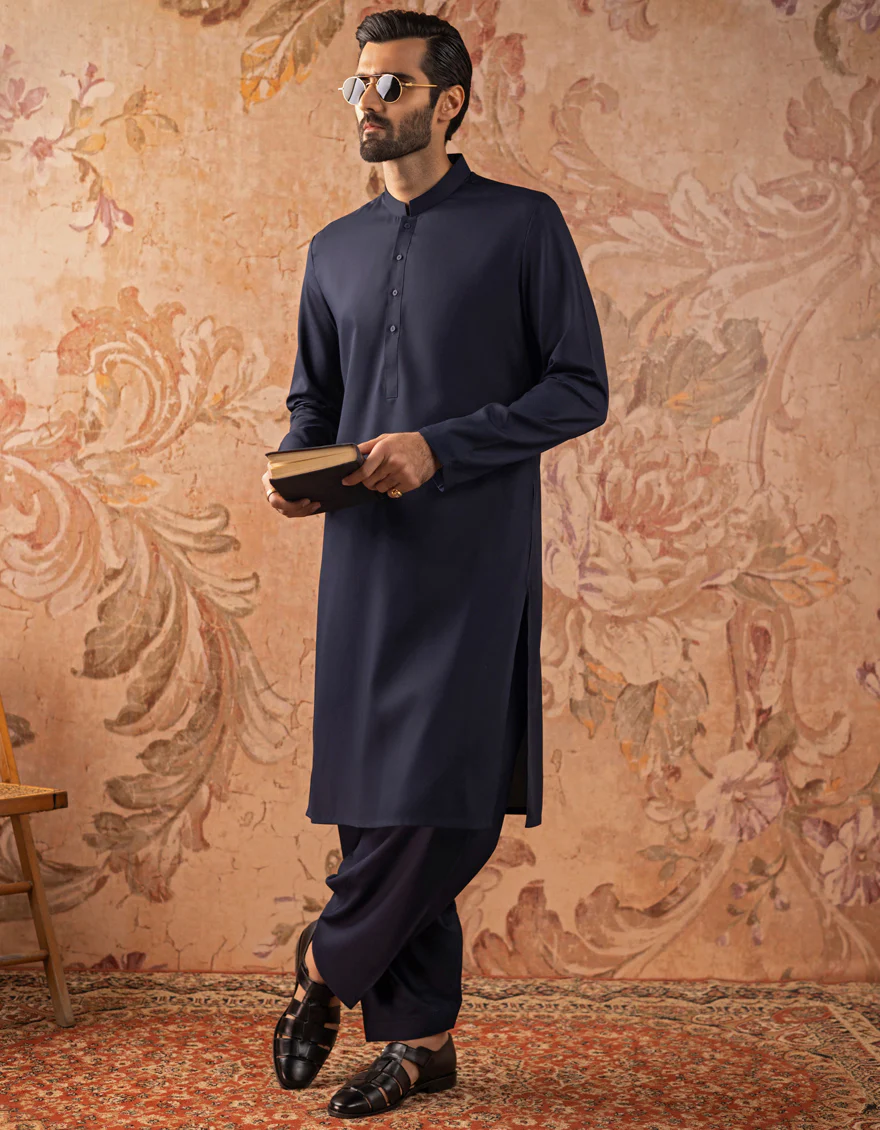 BLUE BLENDED KAMEEZ SHALWAR | JJKS-A-30780-R31-AP/S24/JJ9250-PN - Image 3