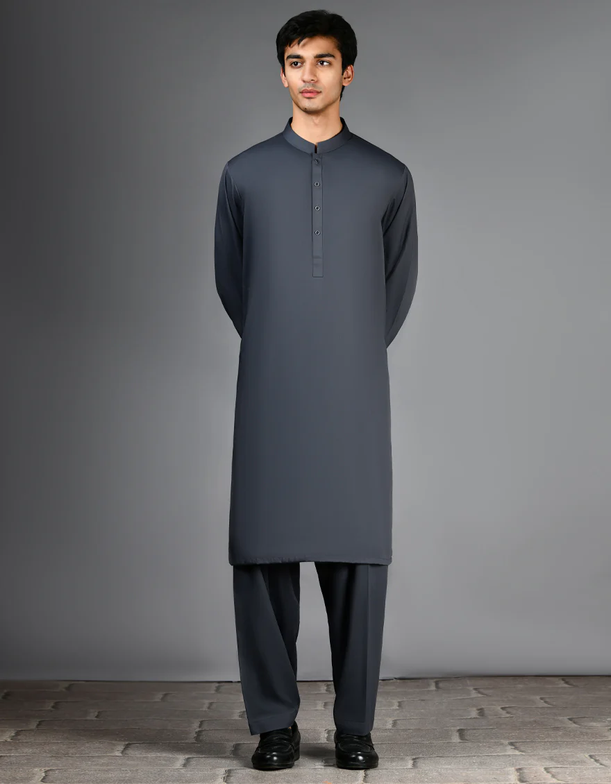GREY BLENDED KAMEEZ SHALWAR | JJKS-A-30821-R26-AP/S24/JJ8733-PN