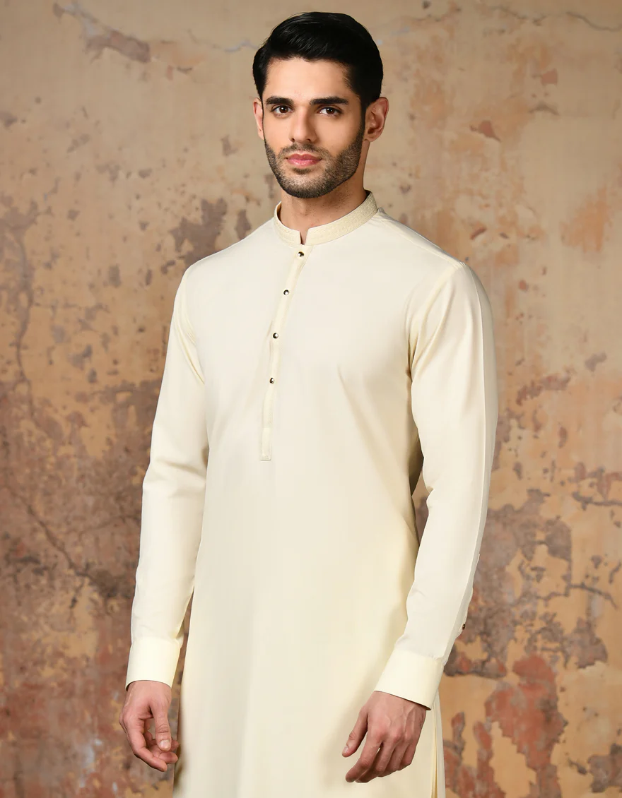 WHITE BLENDED KAMEEZ SHALWAR | JJKS-A-32914/S24/JJ9466-SF - Image 2