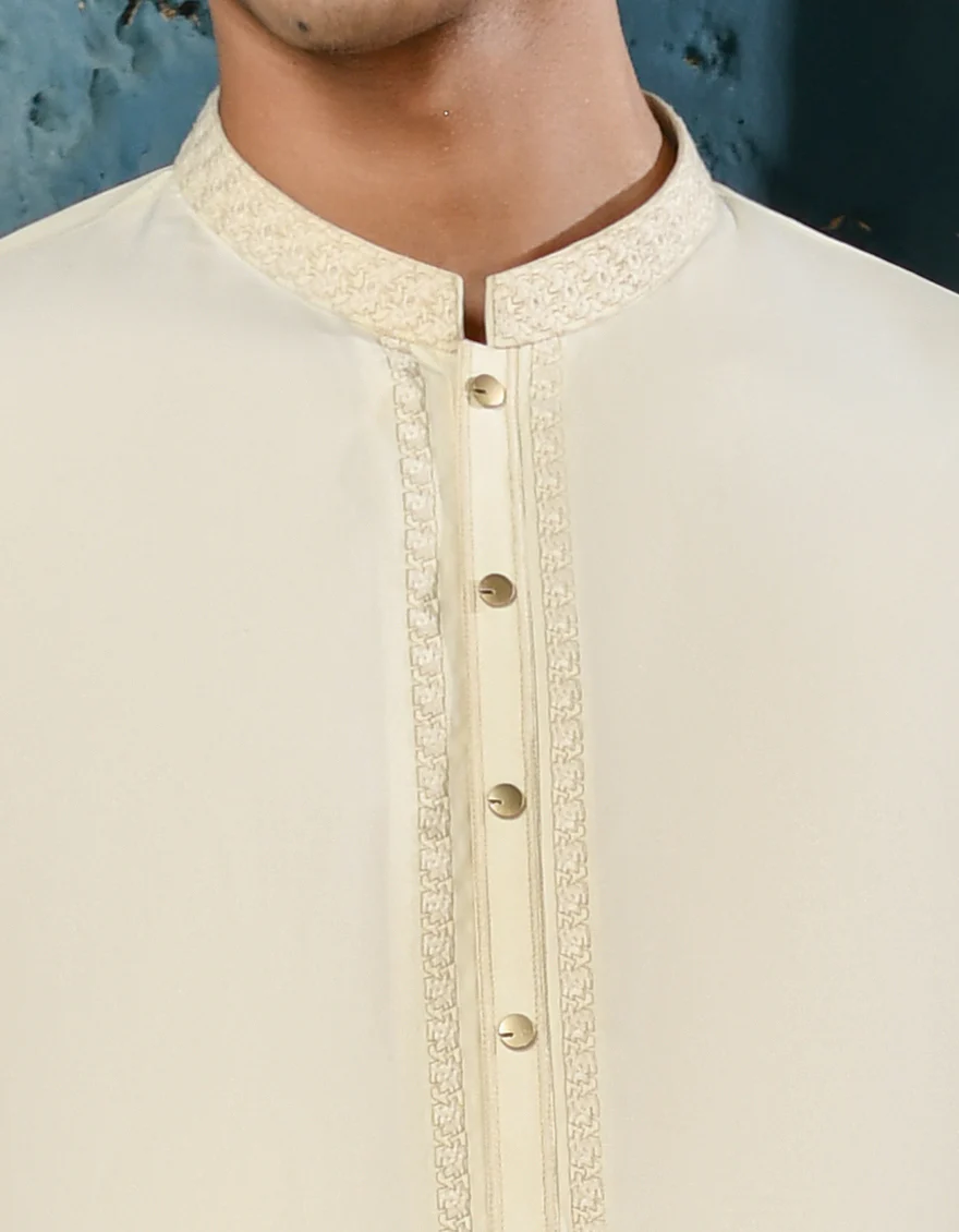 WHITE BLENDED KAMEEZ SHALWAR | JJKS-A-32950/S24/JJ9228-SF - Image 3