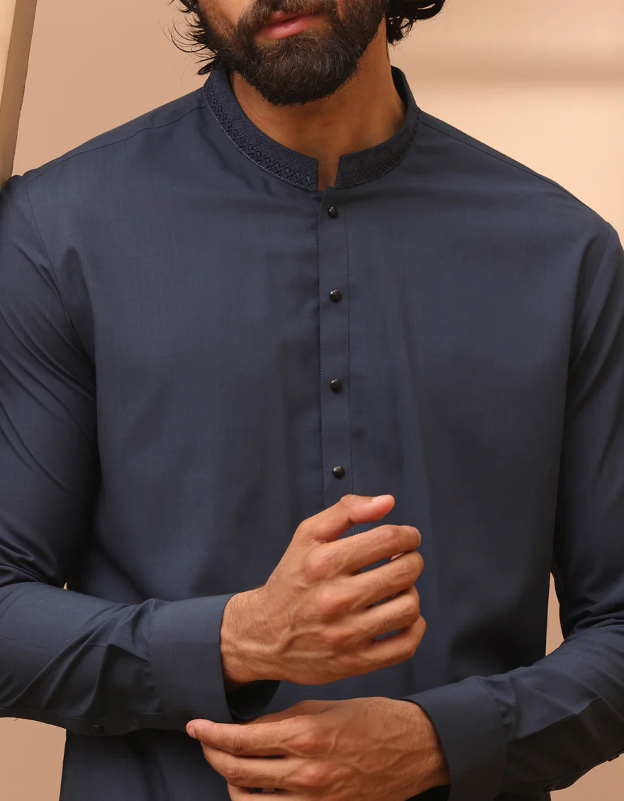 BLUE BLENDED KAMEEZ SHALWAR | JJKS-A-32959/S24/JJ9230-SF - Image 2