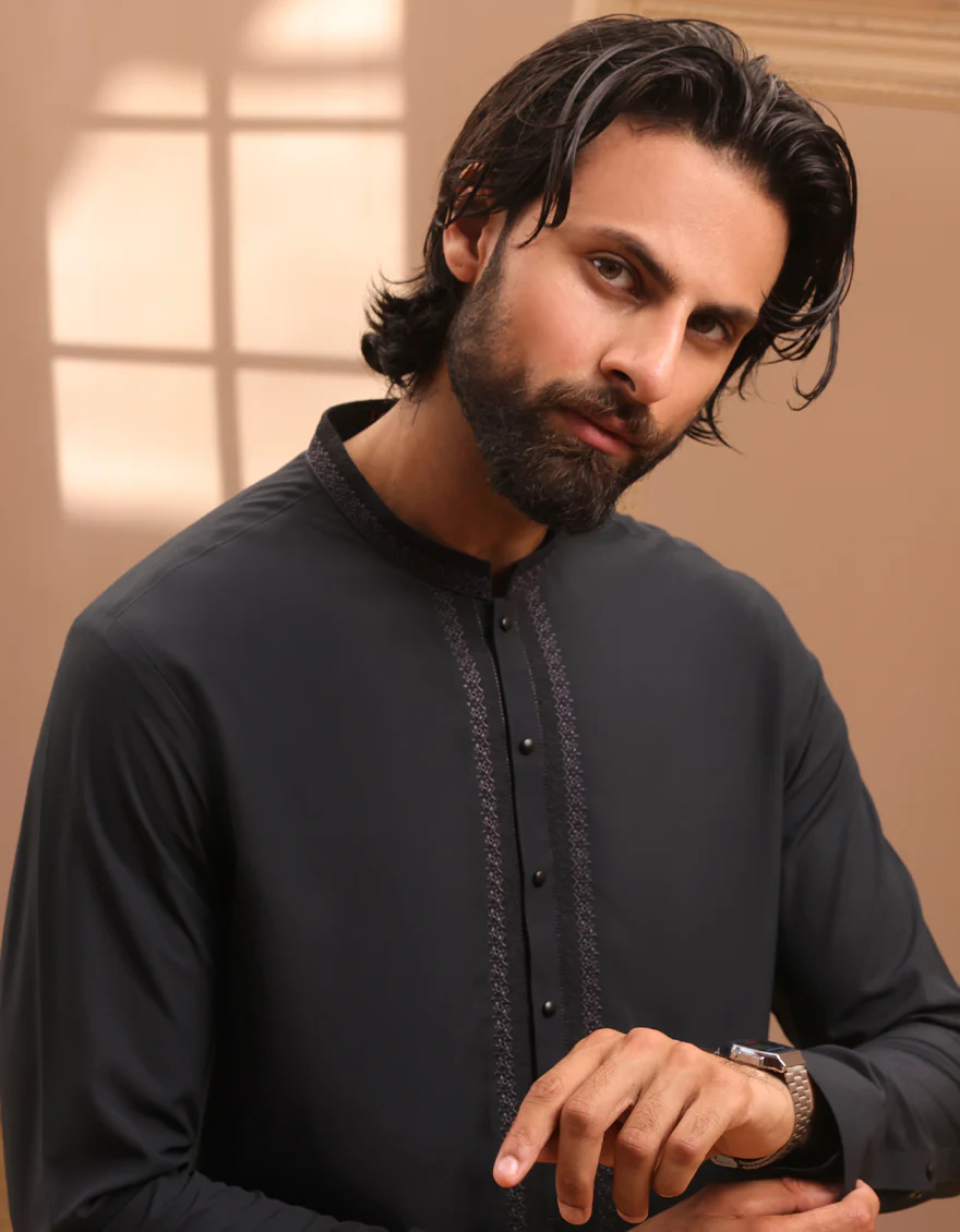 GREY BLENDED KAMEEZ SHALWAR | JJKS-A-32963/S24/JJ9462-SF - Image 2