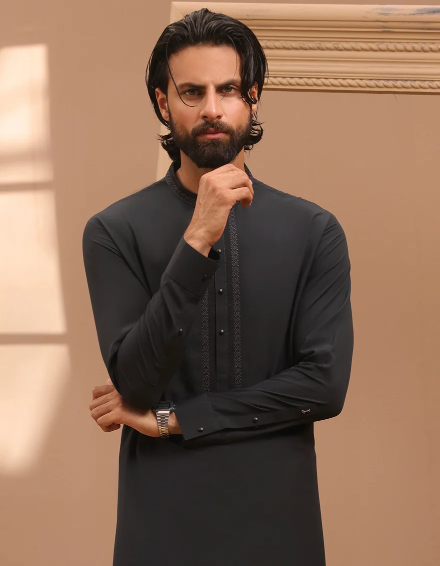 GREY BLENDED KAMEEZ SHALWAR | JJKS-A-32963/S24/JJ9462-SF - Image 3