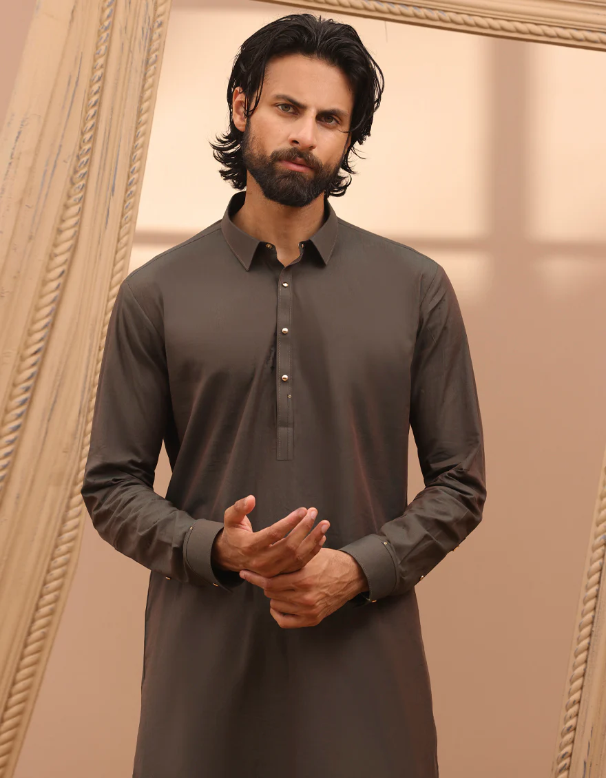 GREEN COTTON KAMEEZ SHALWAR | JJKS-A-32966/S24/JJ8933-CL - Image 2