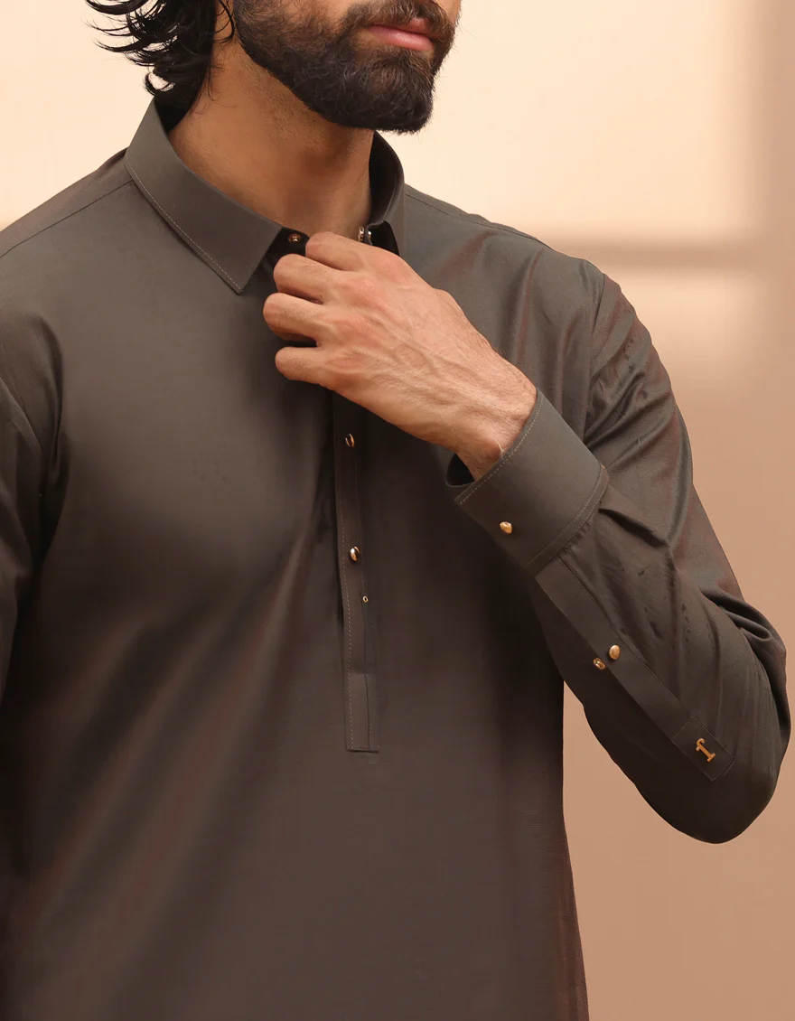 GREEN COTTON KAMEEZ SHALWAR | JJKS-A-32966/S24/JJ8933-CL - Image 3