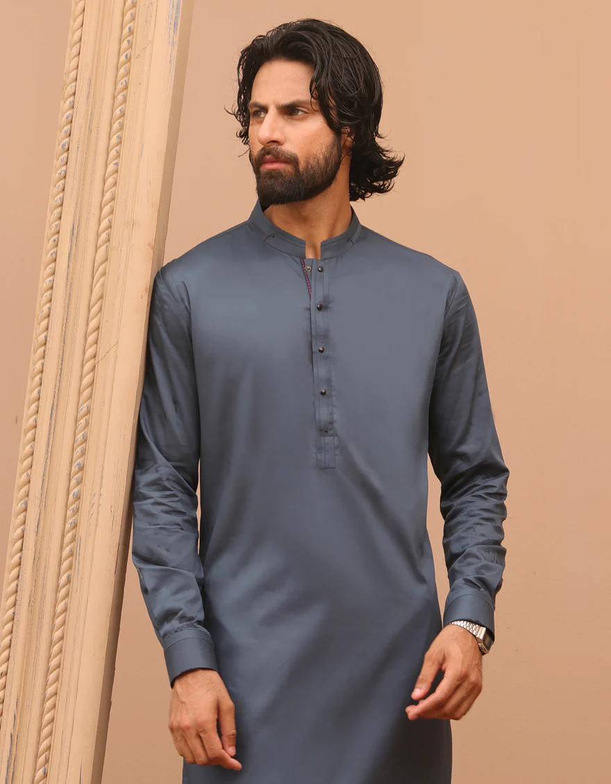 BLUE COTTON KAMEEZ SHALWAR | JJKS-A-32974/S24/JJ8770-CL - Image 2
