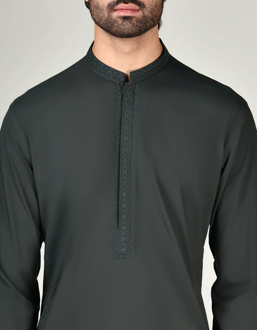 GREEN BLENDED KAMEEZ SHALWAR | JJKS-A-33006/S24/JJ8729-SF - Image 2
