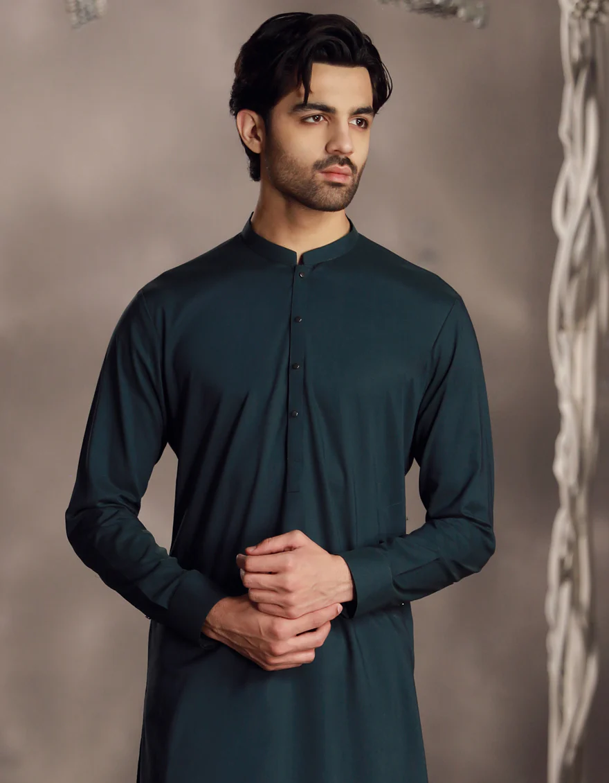 SEA GREEN COTTON KAMEEZ SHALWAR | JJKS-A-33020/S24/JJ9304-PN - Image 2