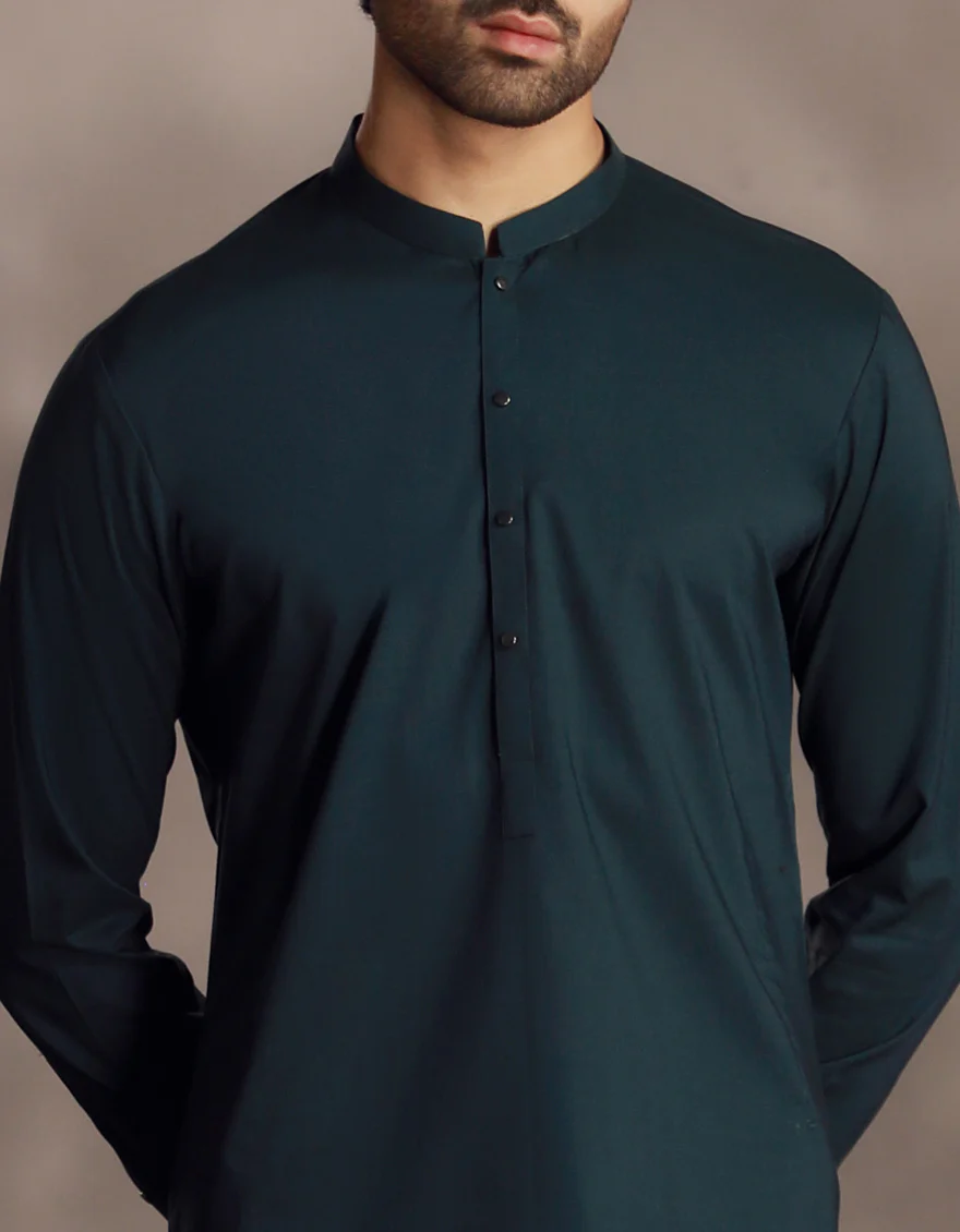 SEA GREEN COTTON KAMEEZ SHALWAR | JJKS-A-33020/S24/JJ9304-PN - Image 3
