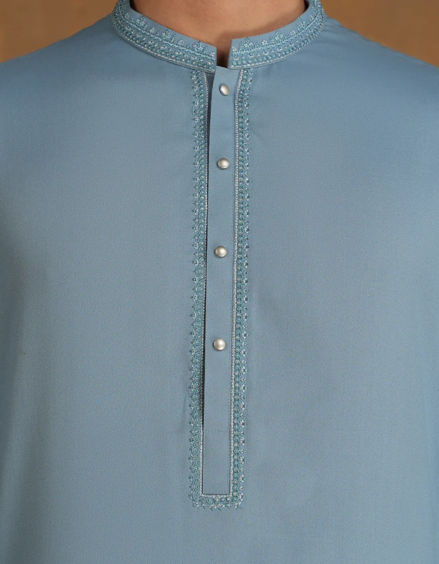 SKY BLUE KAMEEZ SHALWAR | JJKS-A-33077/S24/JJ9256-SF - Image 4