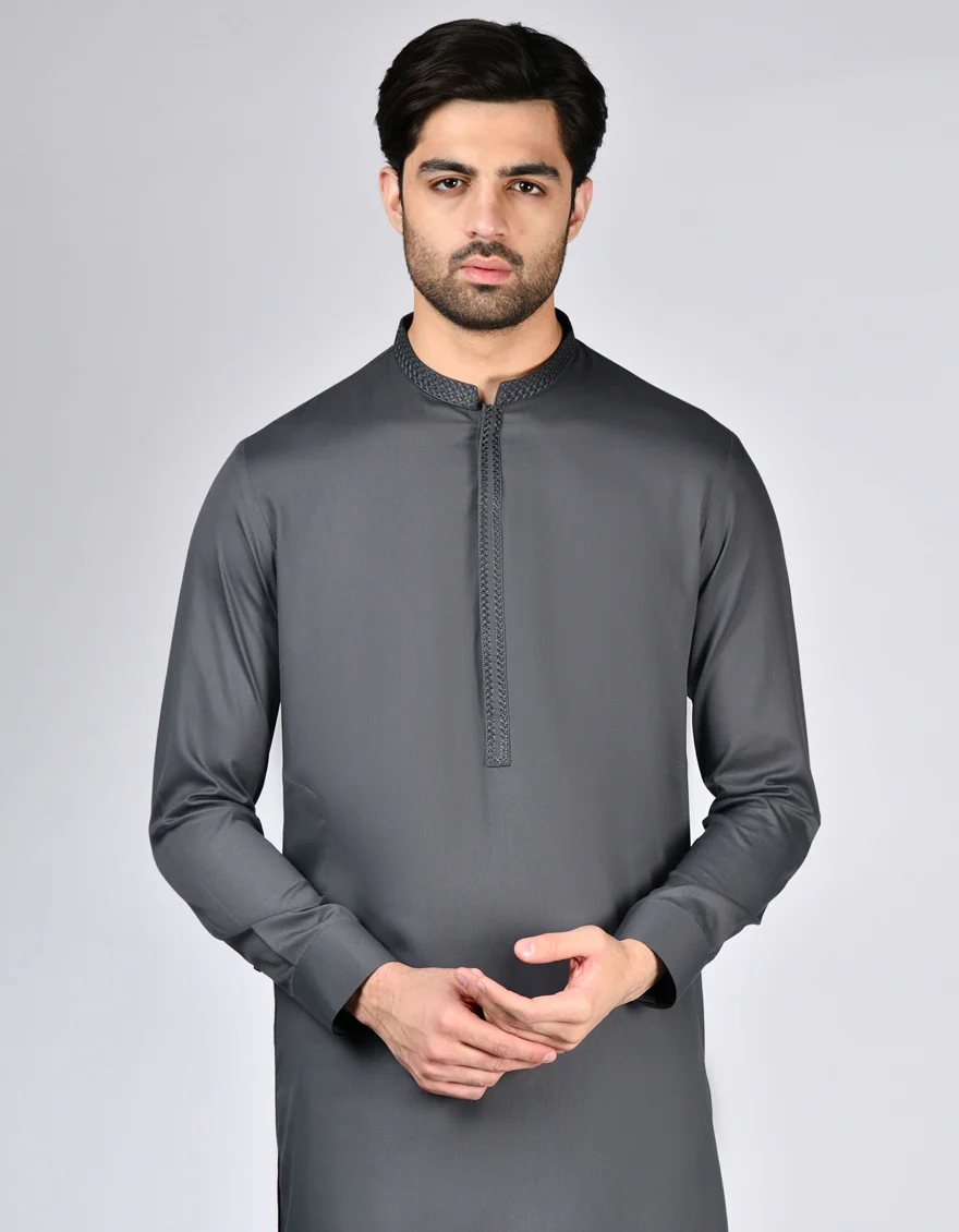 GREY BLENDED KAMEEZ SHALWAR | JJKS-A-33084/S25/JJ9364-SF - Image 2