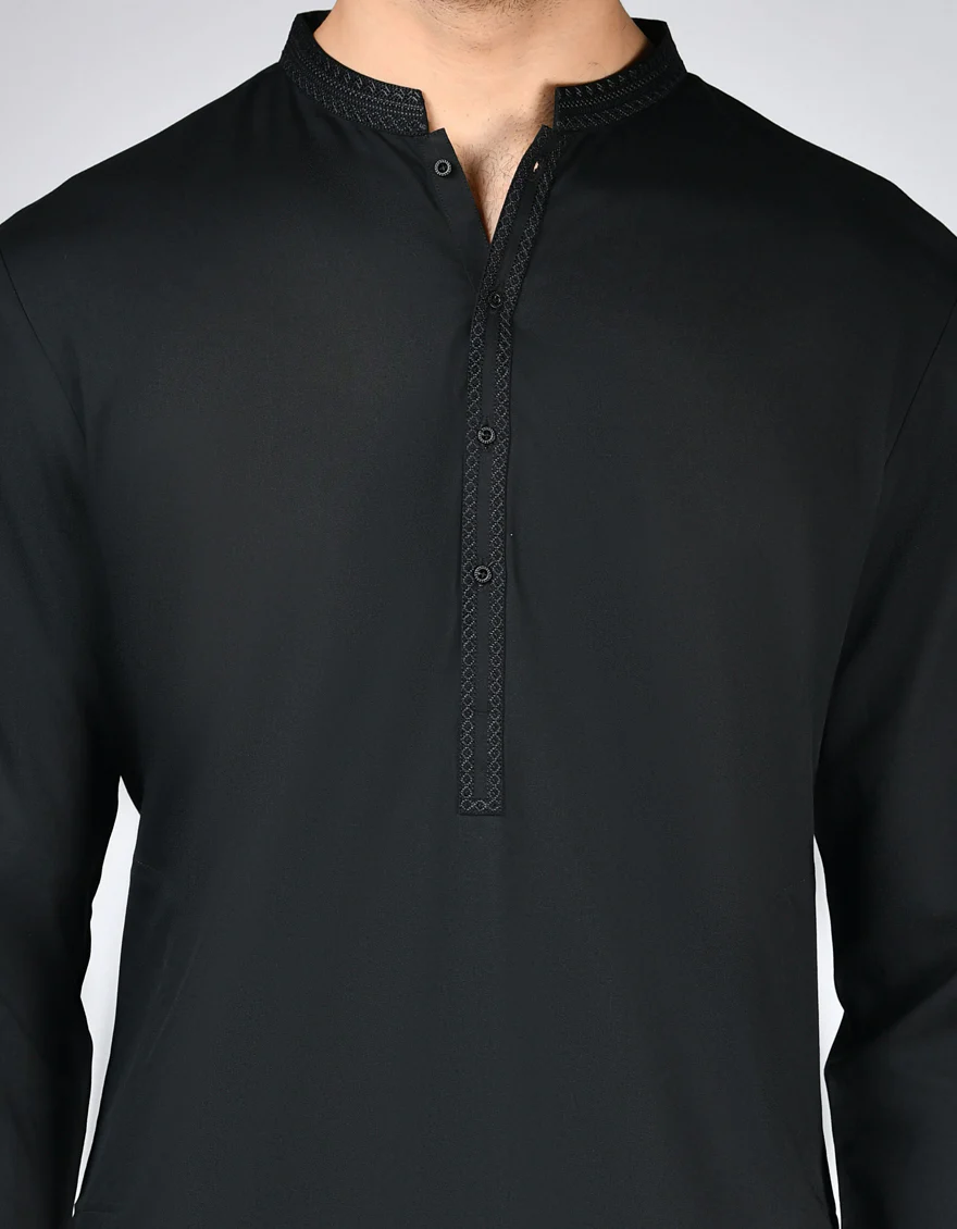 BLACK BLENDED KAMEEZ SHALWAR | JJKS-A-33085/S24/JJ9364-SF - Image 3