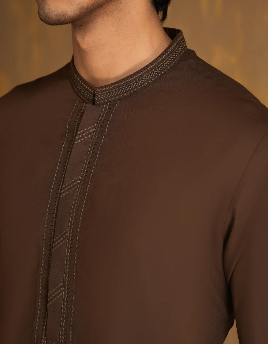 BROWN BLENDED KAMEEZ SHALWAR | JJKS-A-33089/S24/JJ8868-SF - Image 3