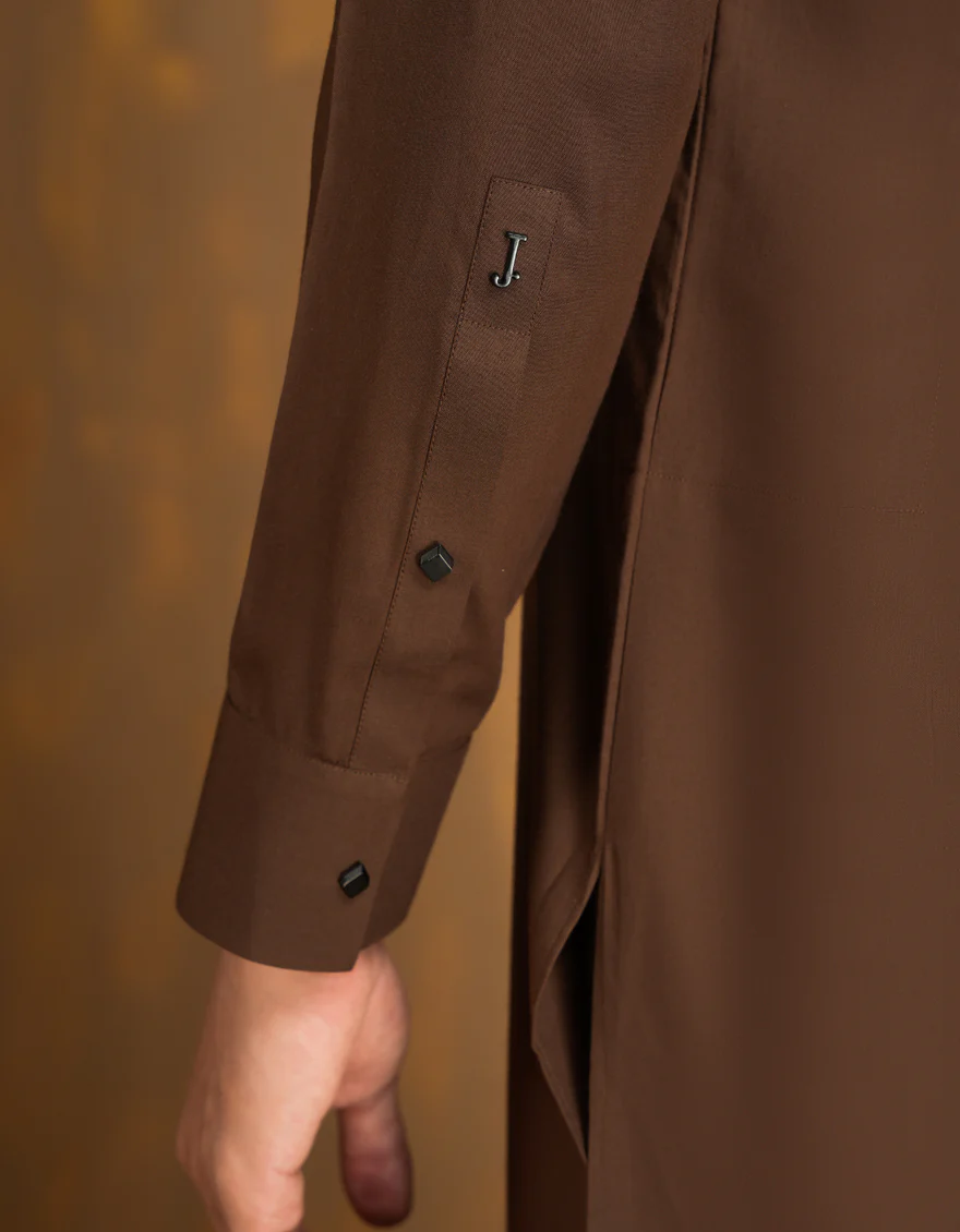 BROWN BLENDED KAMEEZ SHALWAR | JJKS-A-33089/S24/JJ8868-SF - Image 4