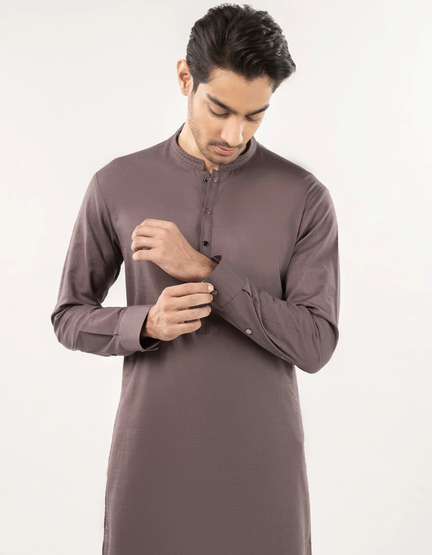 BROWN BLENDED KAMEEZ SHALWAR | JJKS-A-33174/S24/JJ9677-SF - Image 2